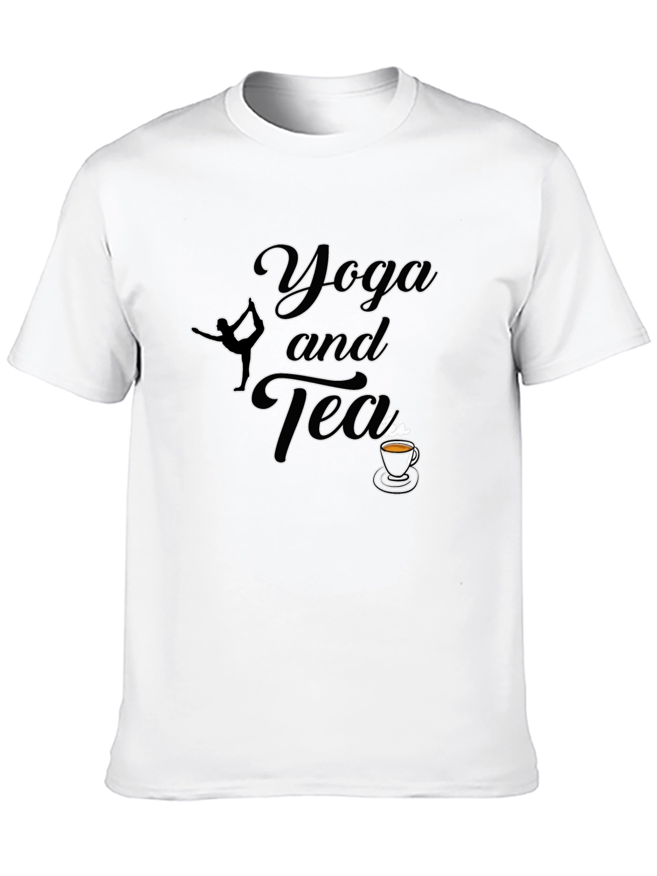 Black Yoga and Tea Graphic T-Shirt - Soft Cotton Blend view 10