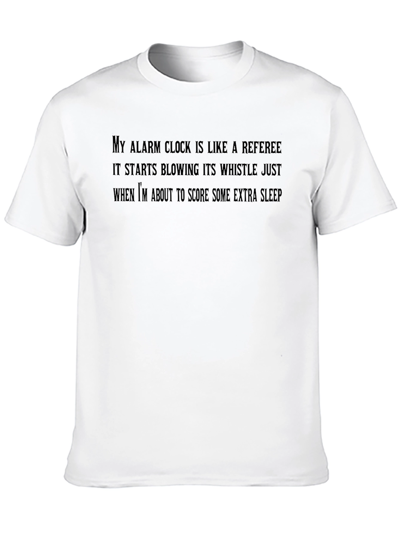 Black Referee Alarm Clock Humor Tee - Extra Sleep Goal view 10