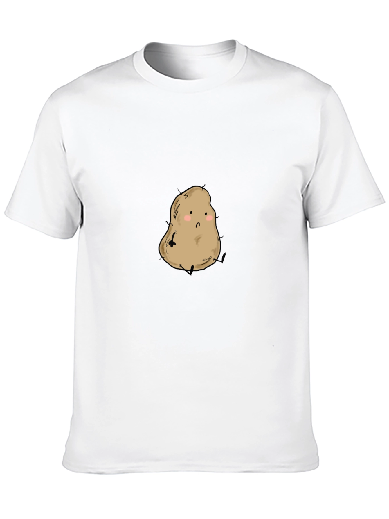 Black Cute Potato Graphic Tee - Unisex Black Shirt view 10