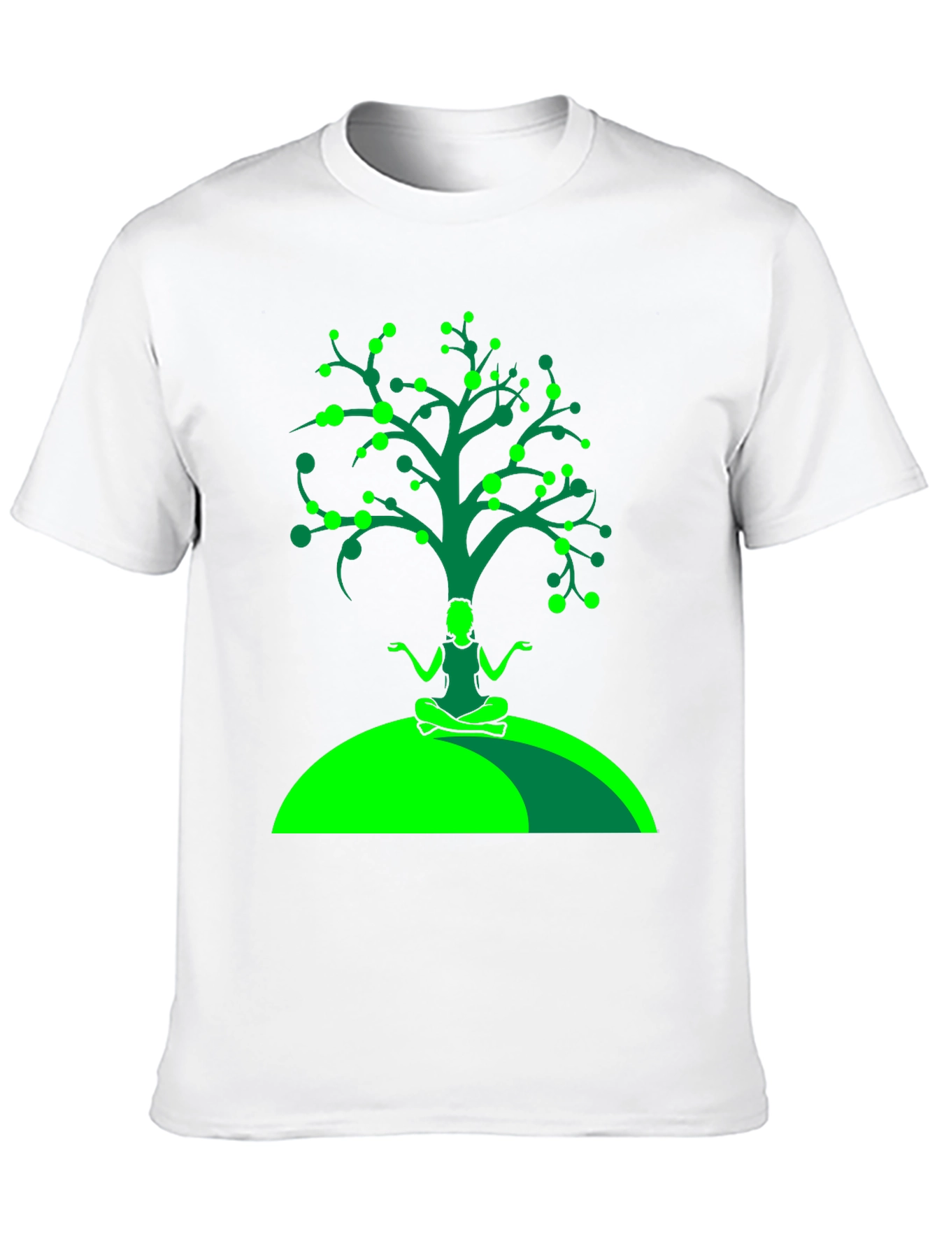 Black Yoga Tree Graphic Tee - Black Cotton T-Shirt view 10