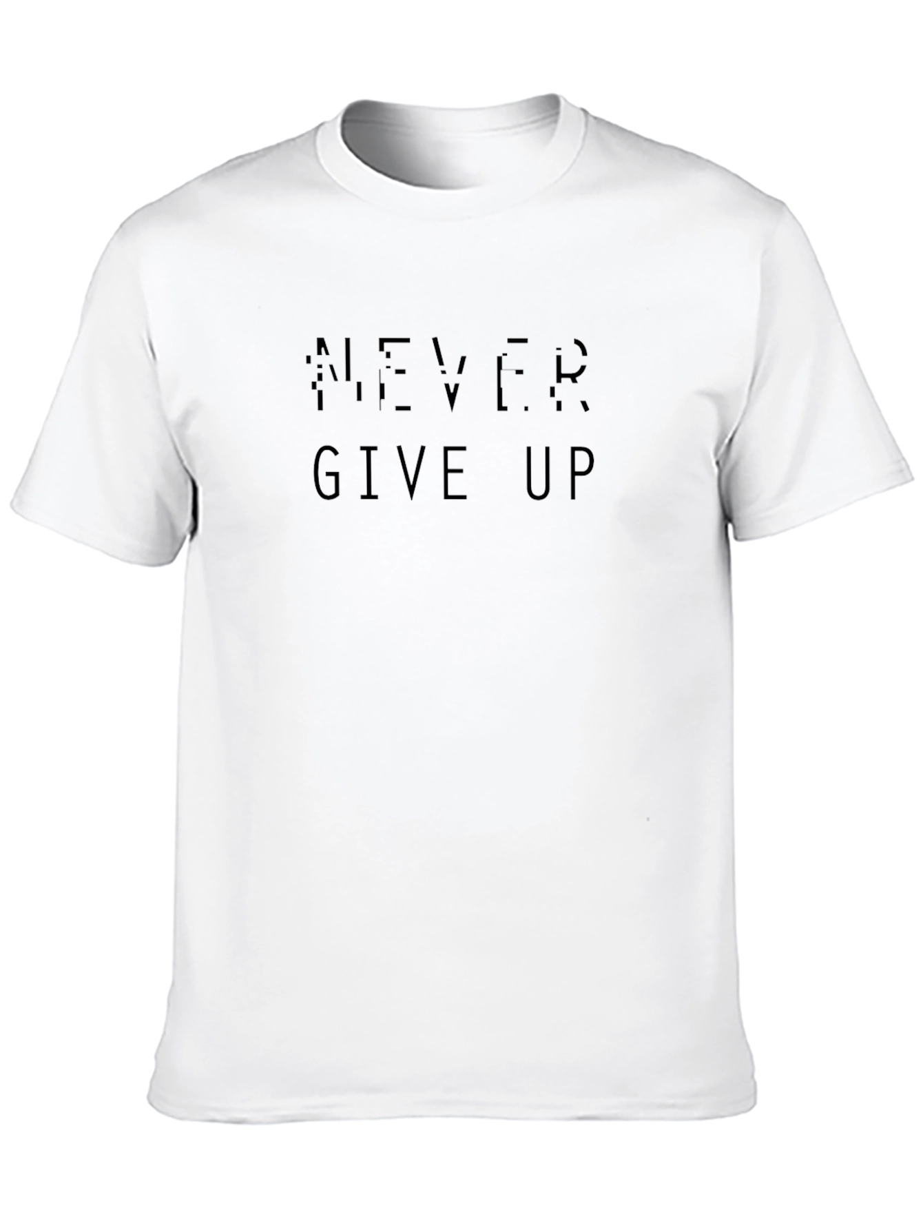 Black Never Give Up Black Graphic Tee - Motivational T-Shirt view 10
