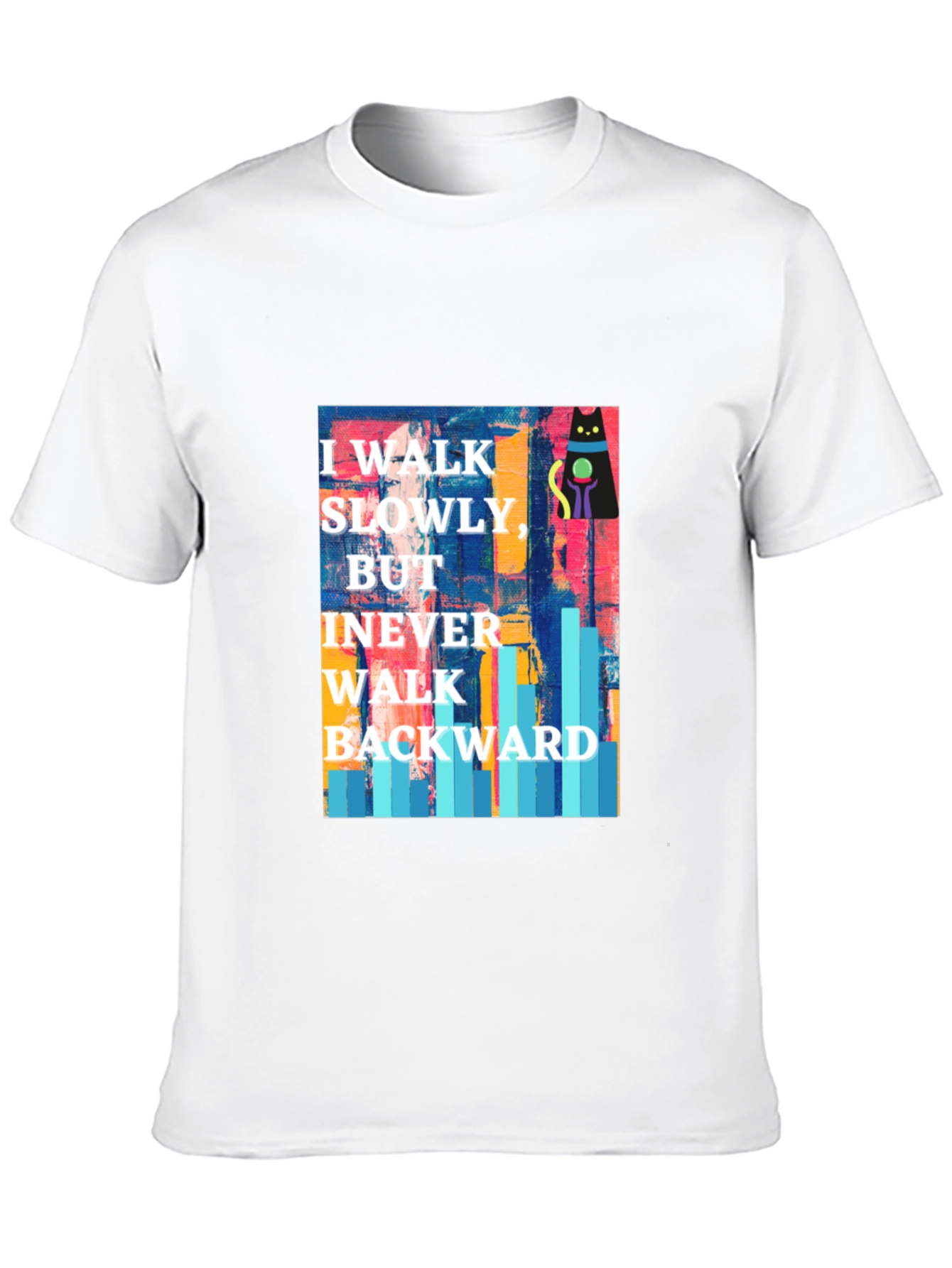 Black Abstract Cat Motivational T-Shirt view 10