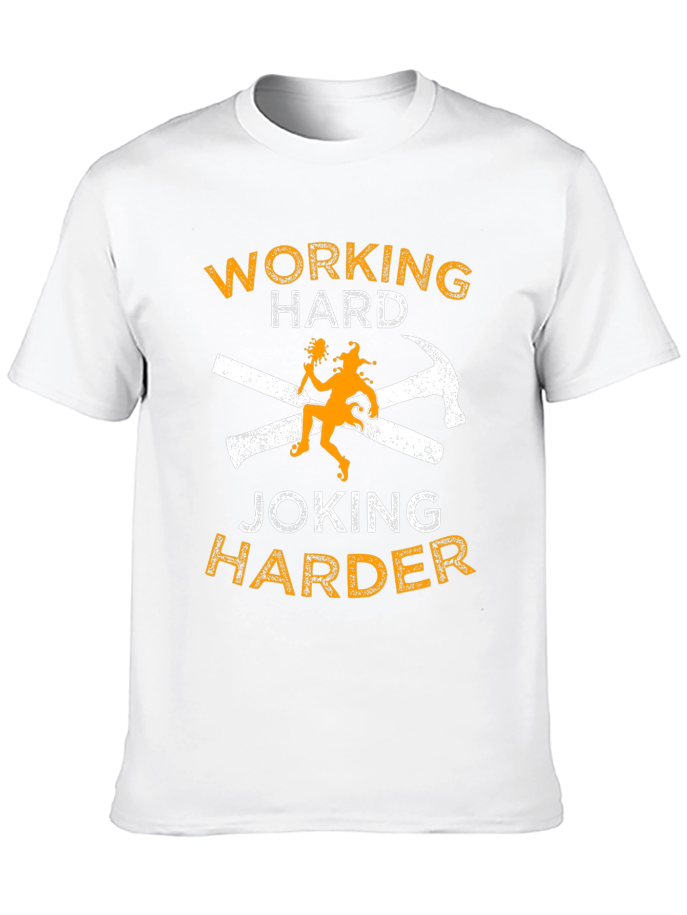 Black Working Hard Joking Harder Graphic T-Shirt view 10