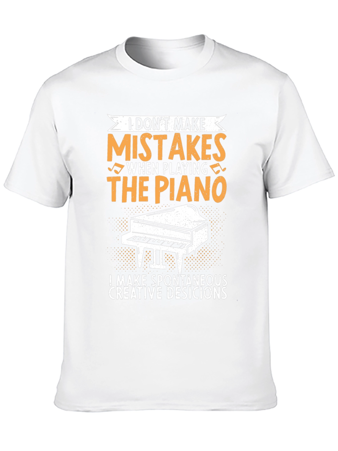 Black Funny Piano Player T-Shirt - I Don't Make Mistakes view 10