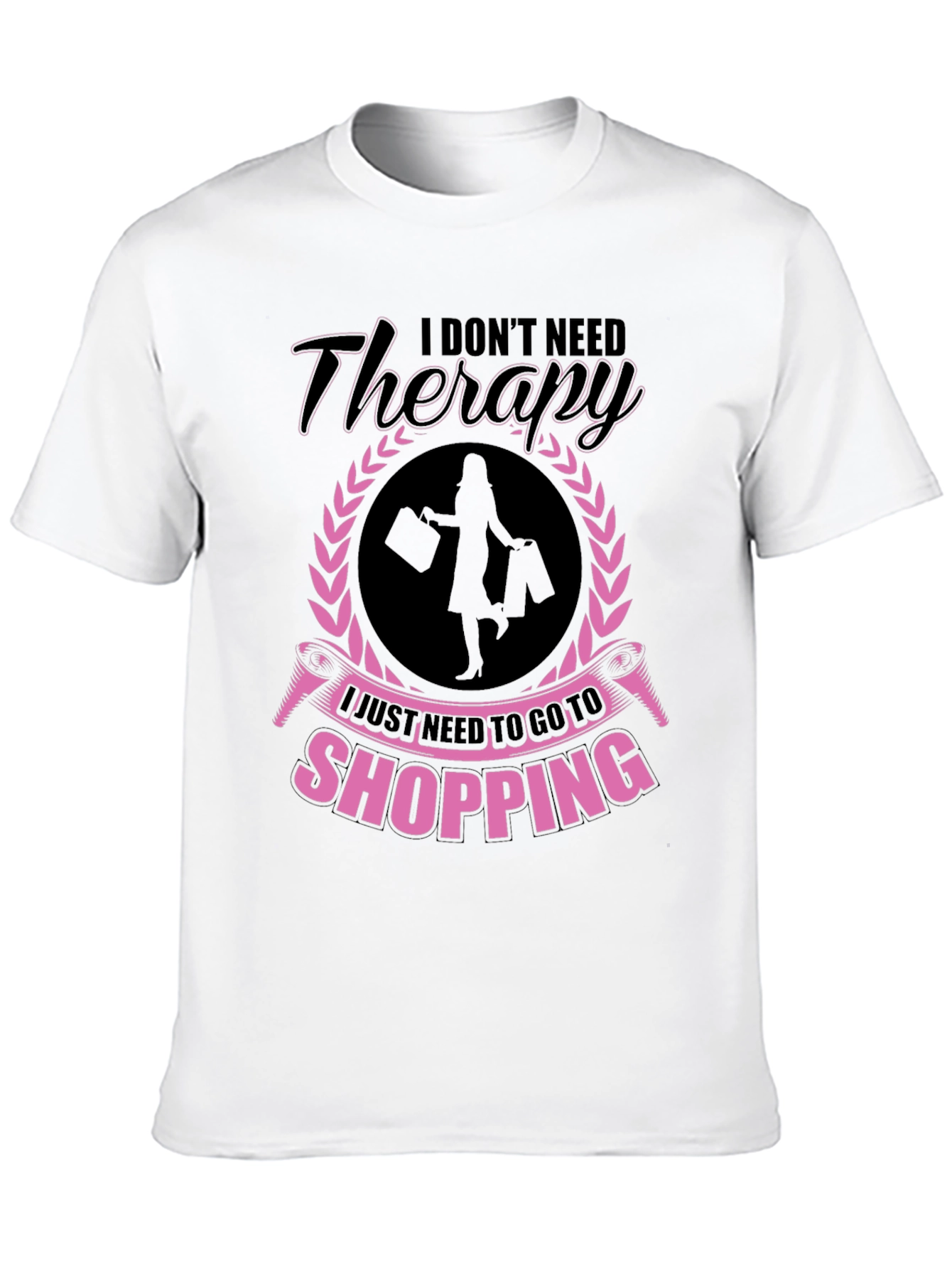 Black Retail Therapy Tee - I Don't Need Therapy, Shopping! view 10