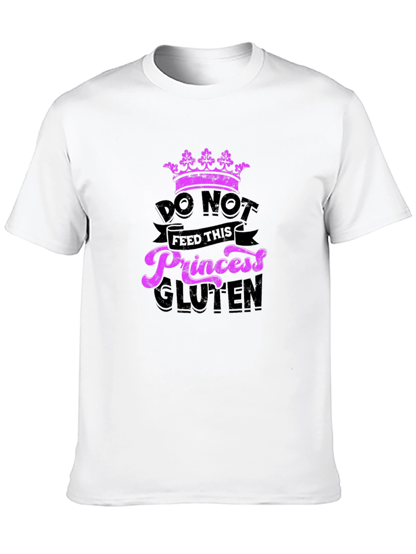 Black Do Not Feed This Princess Gluten Graphic Tee view 10