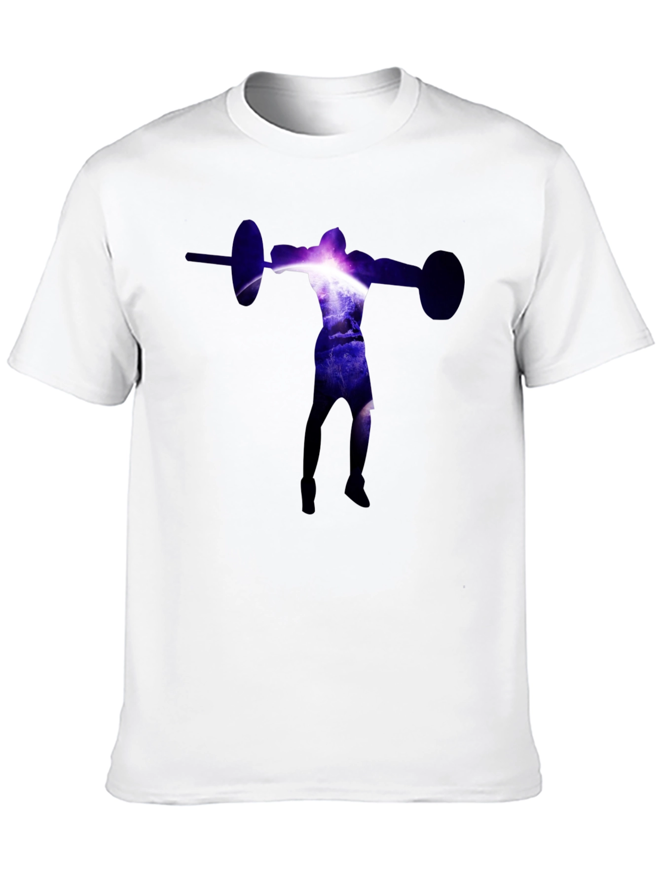 Black Galaxy Weightlifter Graphic Tee - Black Cotton Shirt view 10