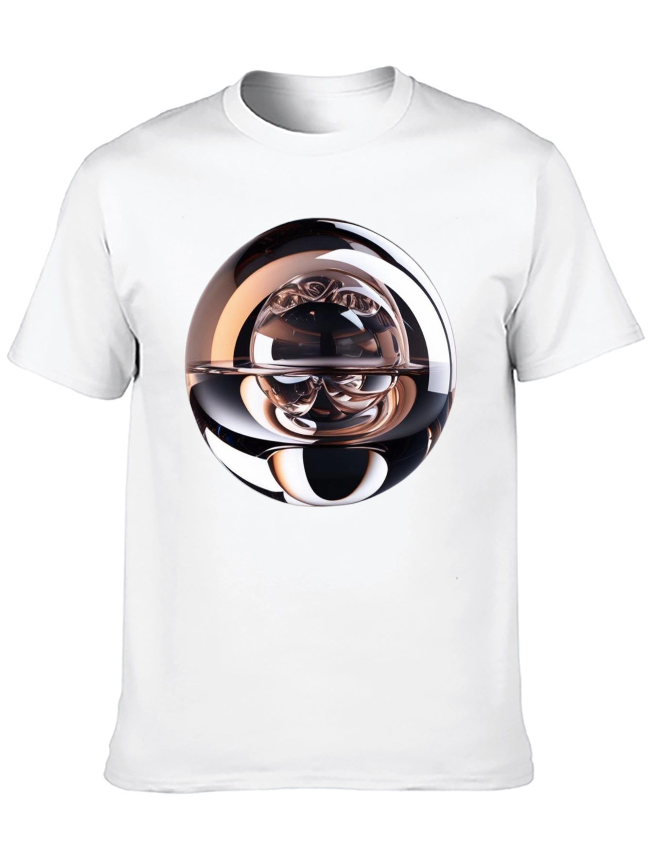Black Abstract Sphere Graphic Tee - Modern Black T-Shirt view 10