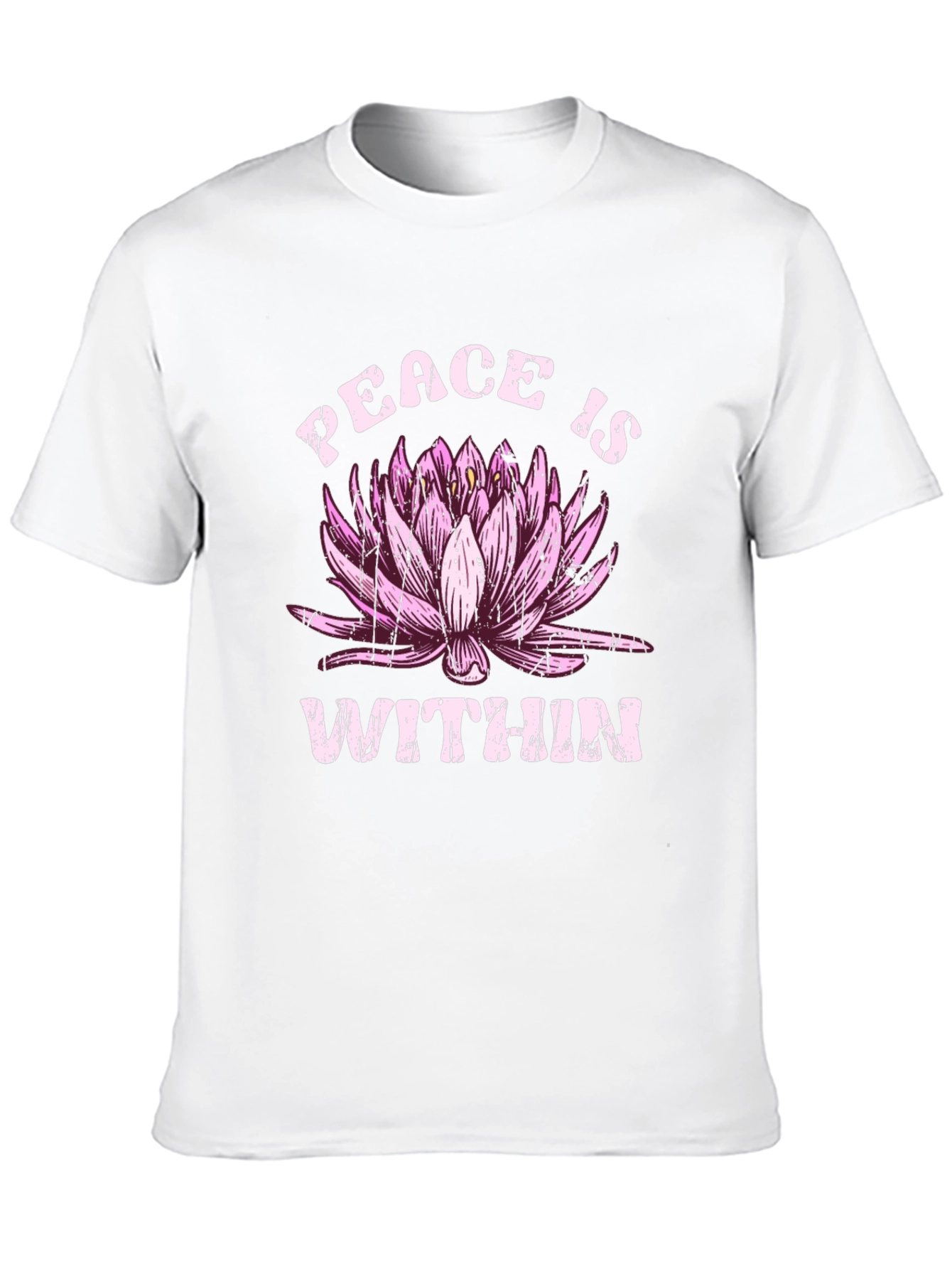 Black Peace Within Lotus Graphic Black T-Shirt view 10