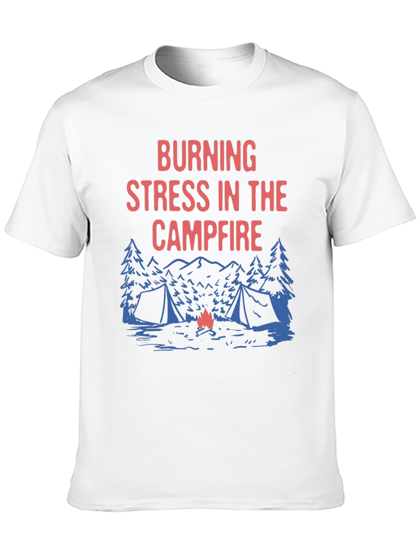 Black Burning Stress Campfire Graphic Tee view 10