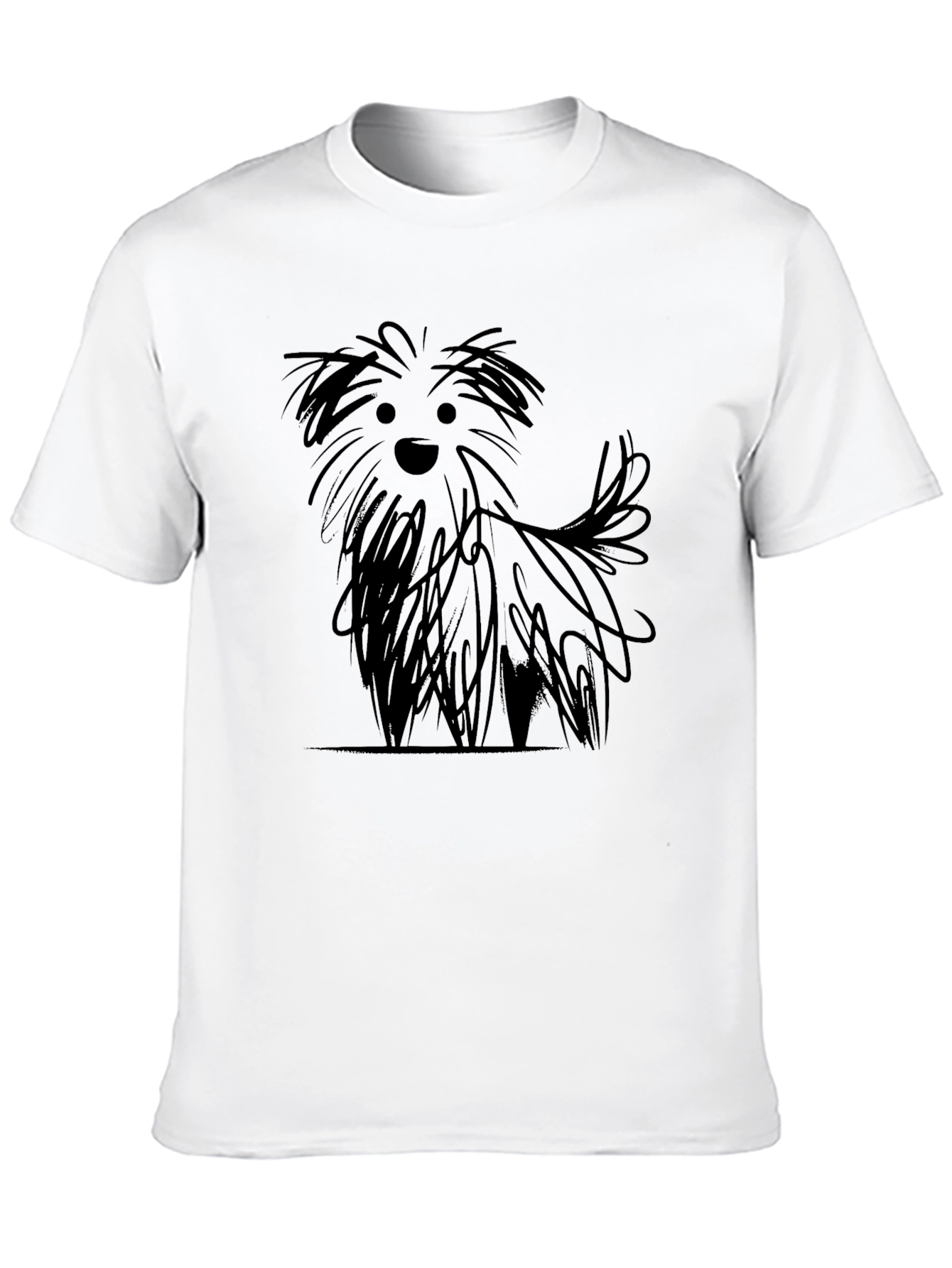 Black Dog Sketch Black T-Shirt view 10