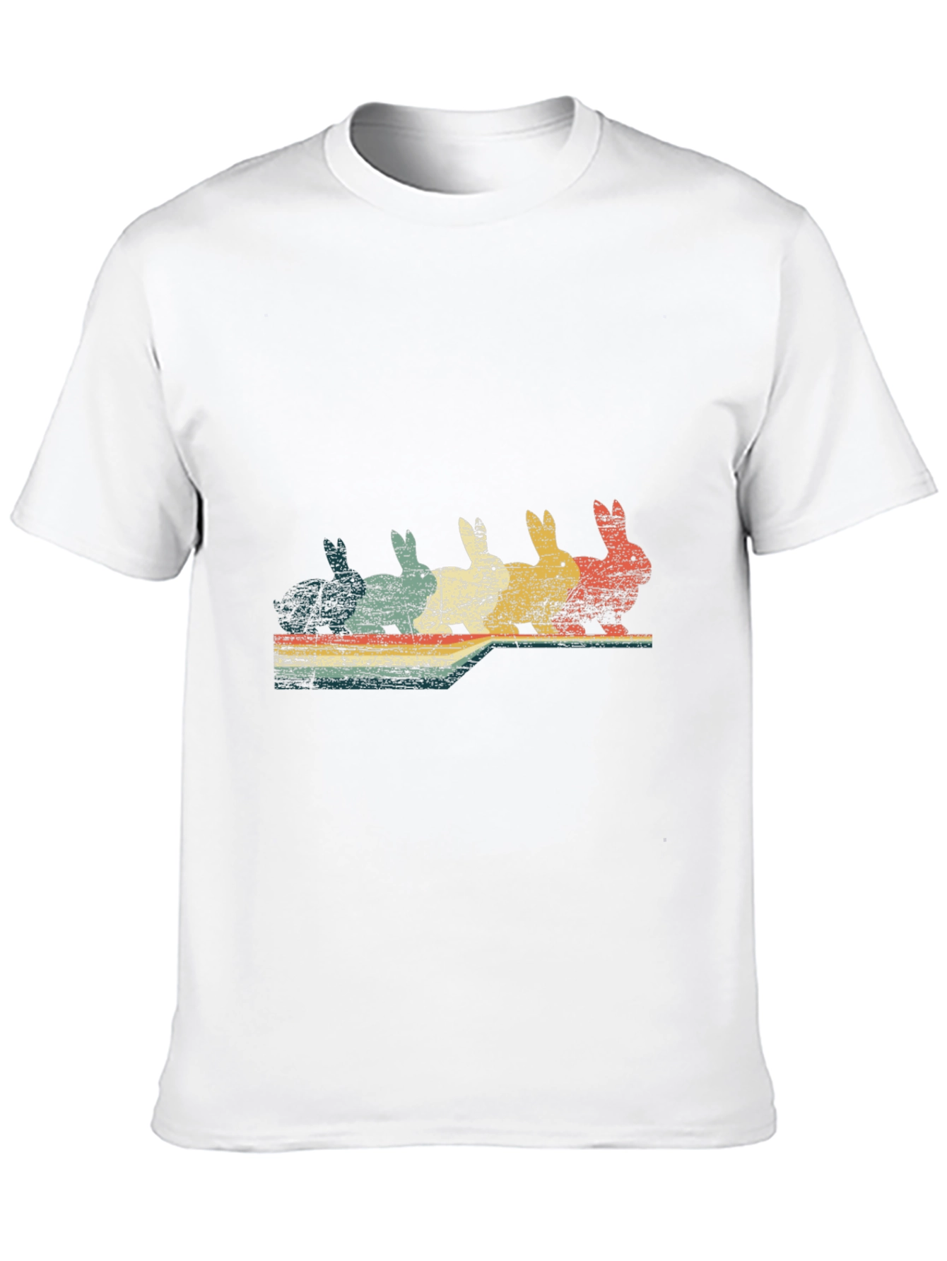 Black Retro Bunny T-Shirt - Vintage Rabbit Design view 10