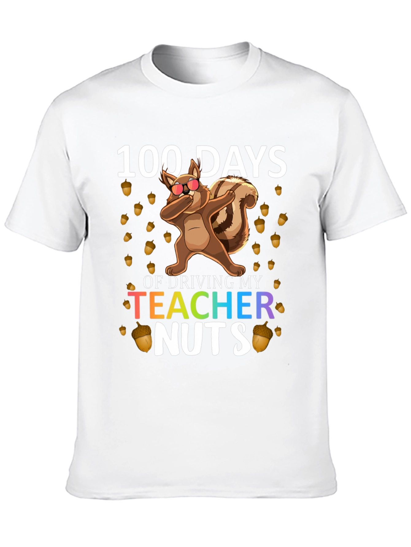Black 100 Days of School Teacher Nuts T-Shirt view 10