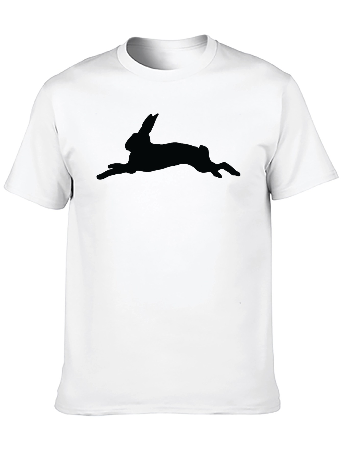 Black Black Hare Silhouette T-Shirt - Unisex Style view 10