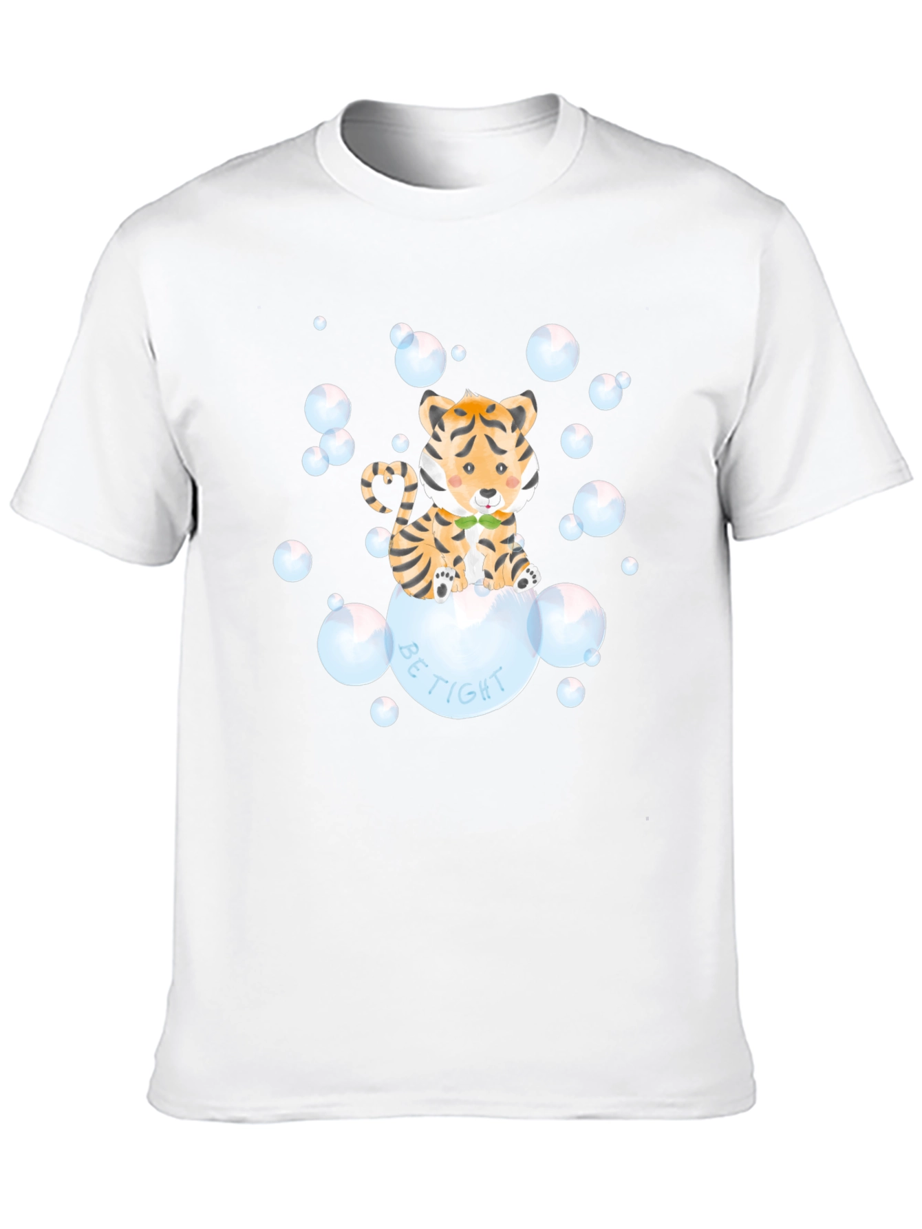 Black Cute Tiger Bubbles Graphic T-Shirt view 10