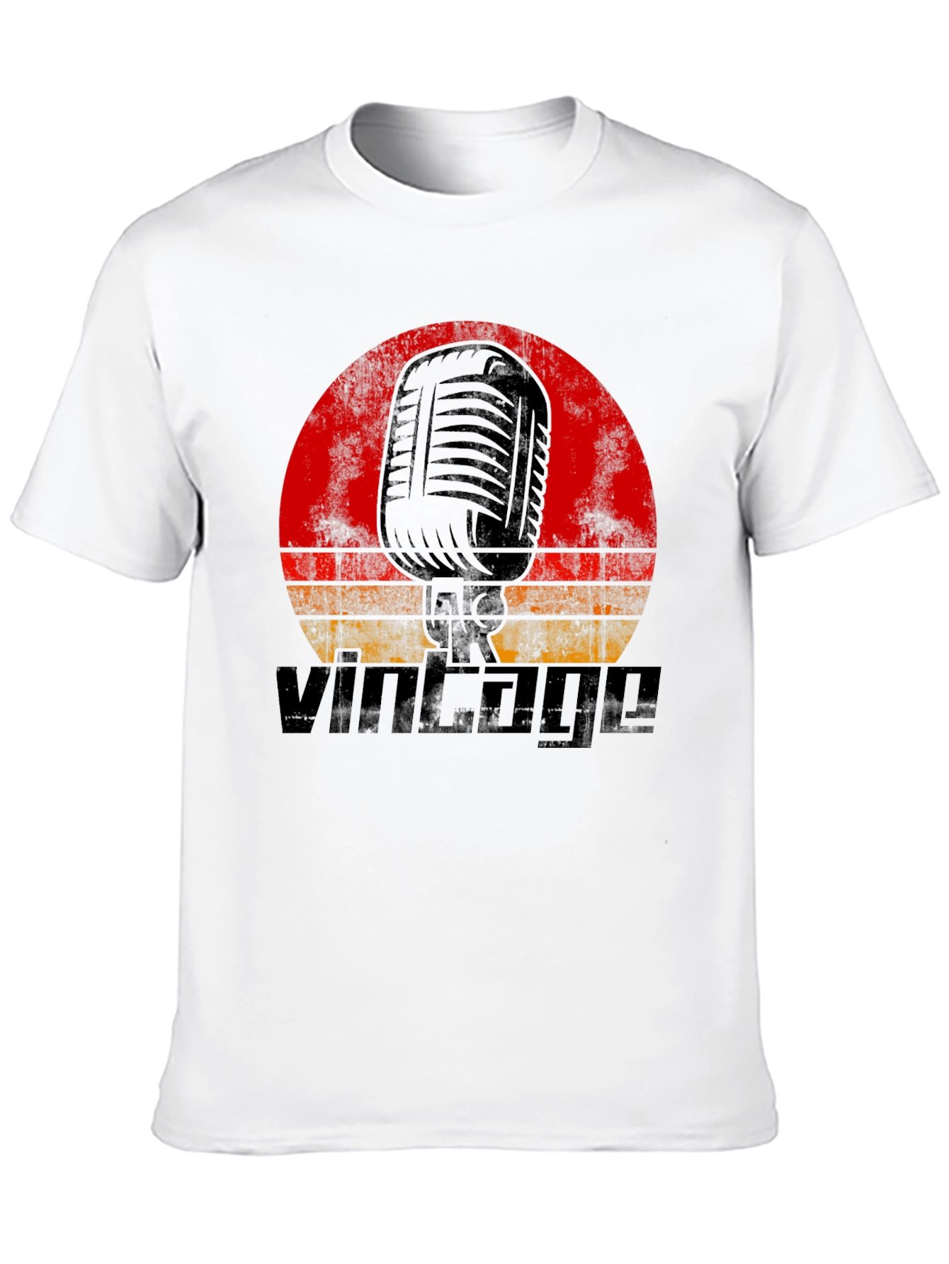 Black Vintage Microphone Graphic T-Shirt - Retro Music Tee view 10