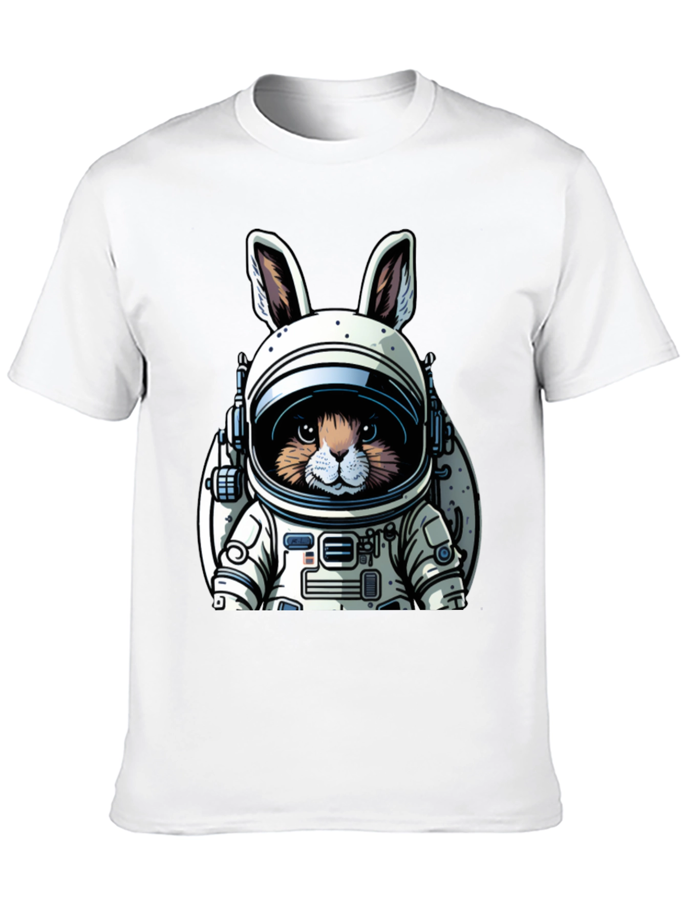 Black Astronaut Bunny Black T-Shirt view 10
