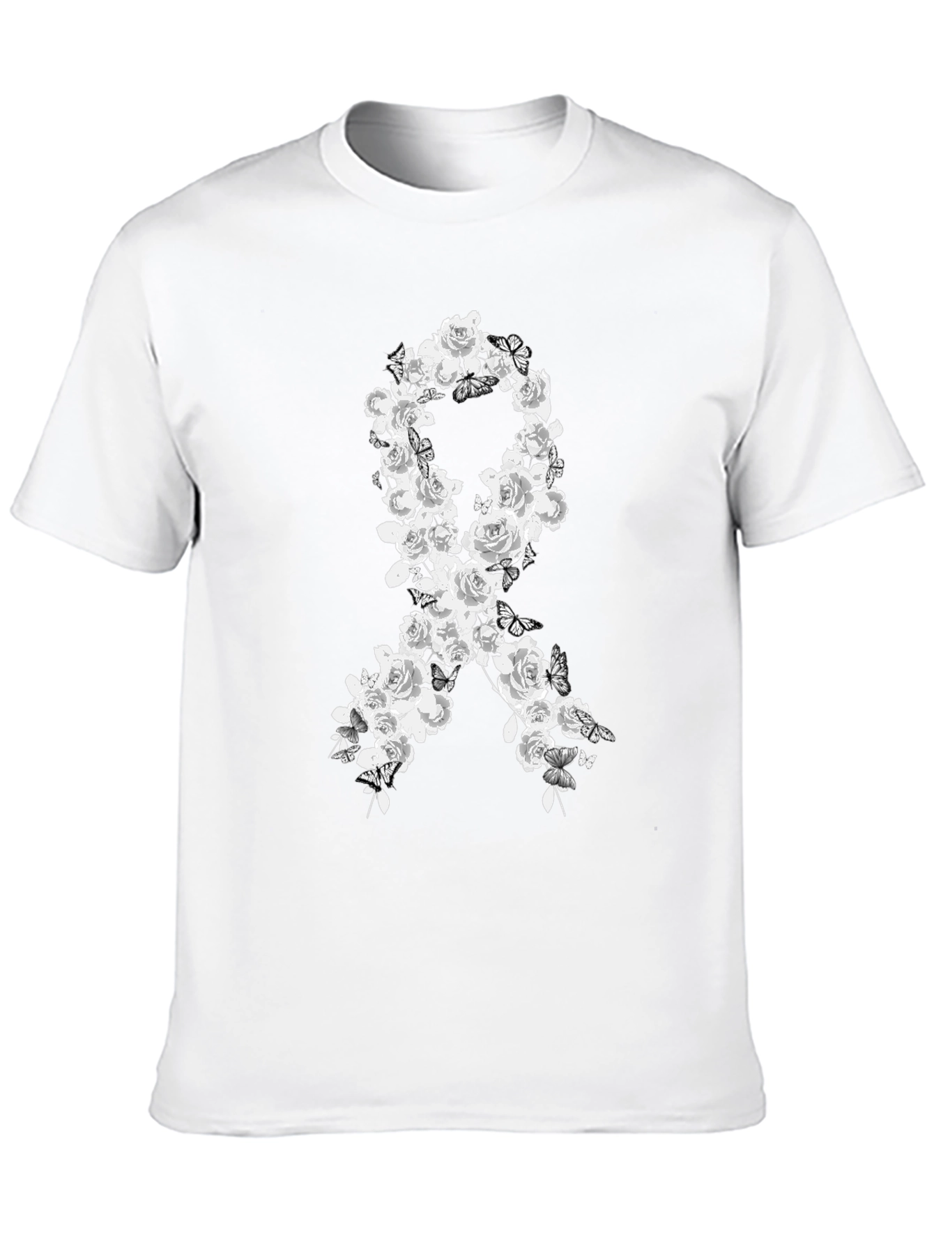 Black Floral Ribbon Graphic Tee - Awareness & Support view 10