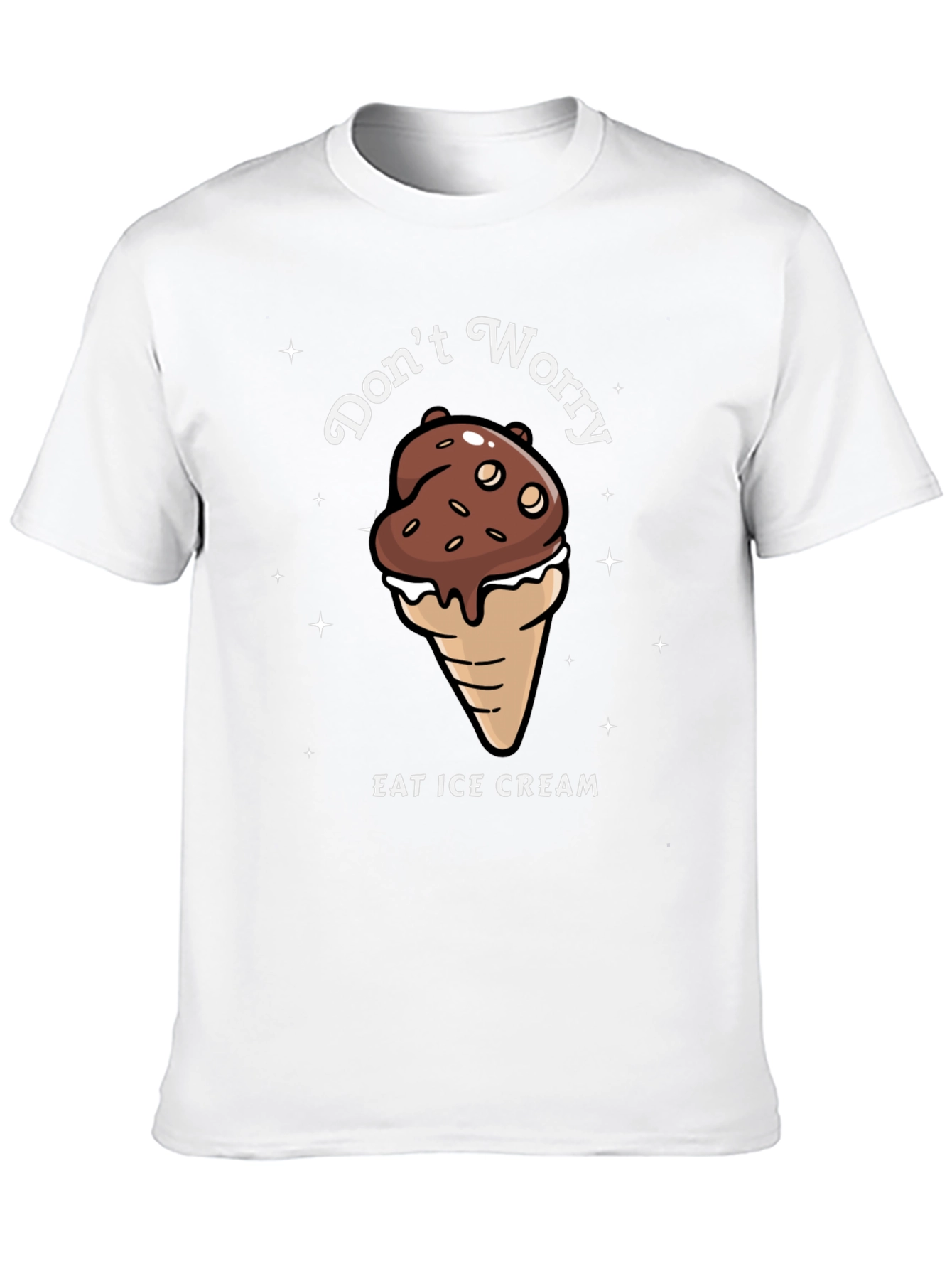 Black Don't Worry Eat Ice Cream Graphic Tee view 10