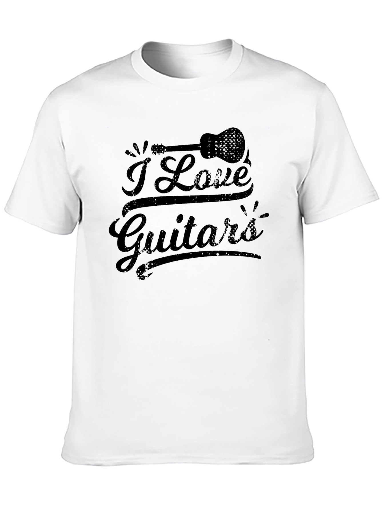 Black I Love Guitars Black Graphic Tee - Music Lover T-Shirt view 10