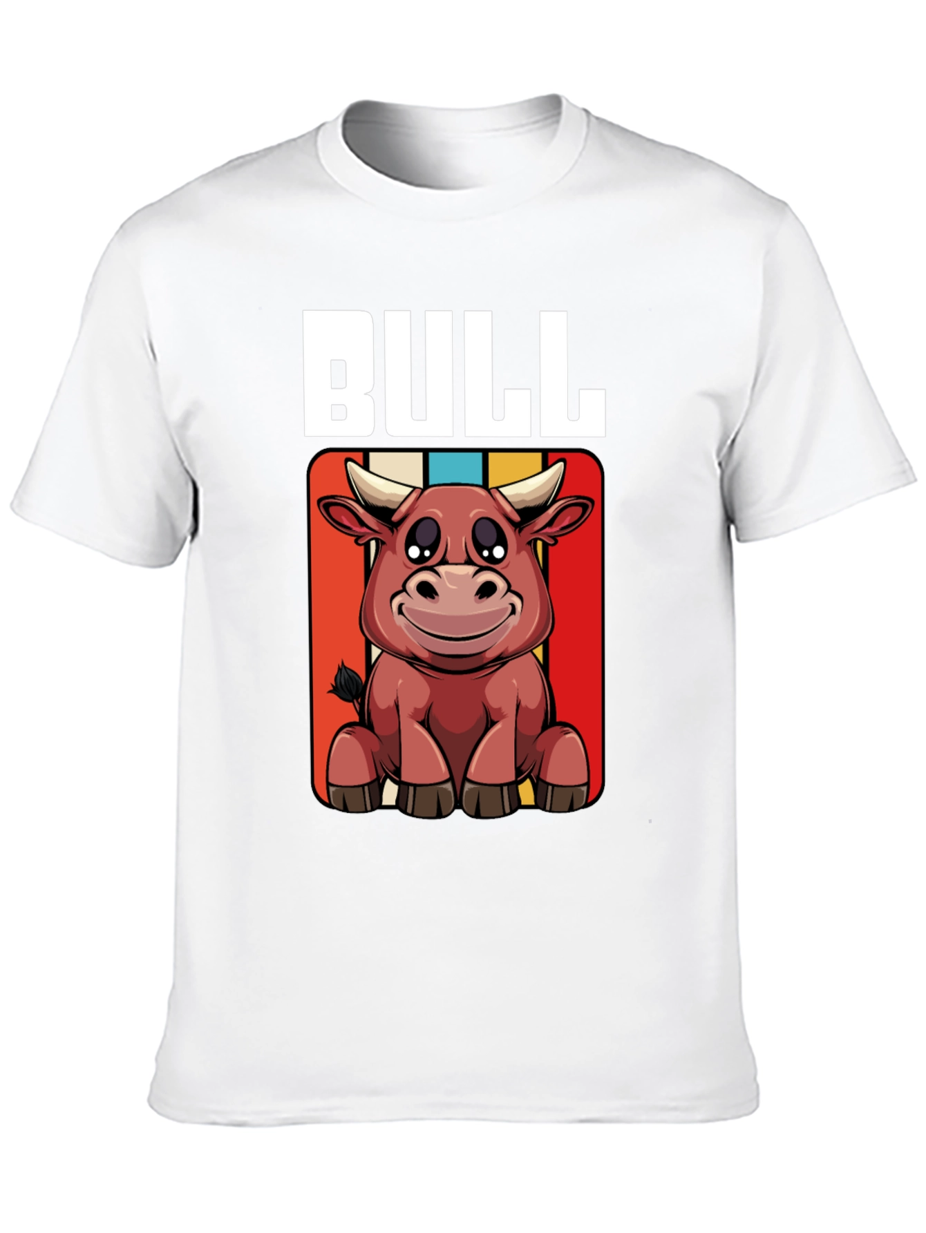 Black Bull Cartoon Graphic Tee - Black Cotton T-Shirt view 10