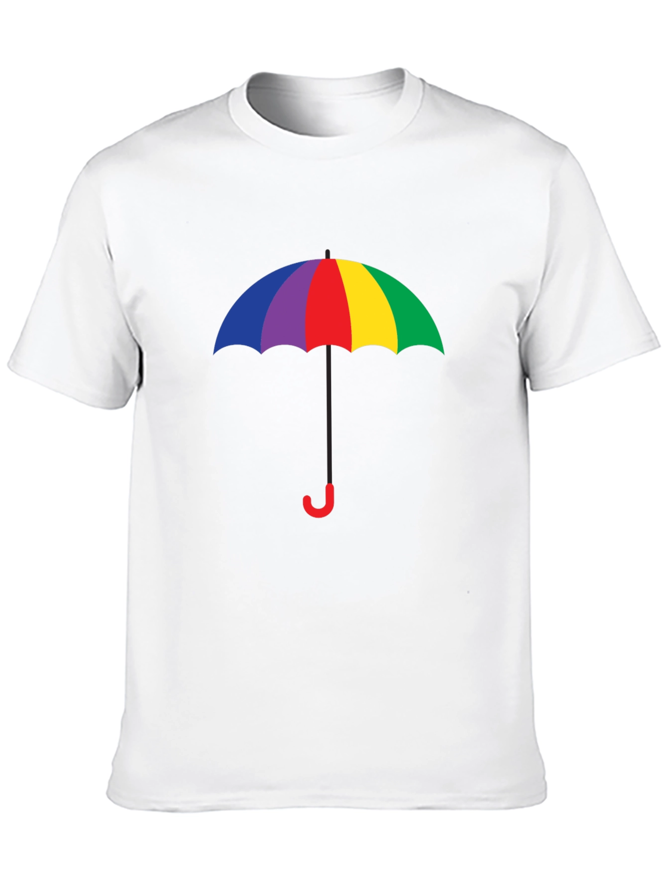 Black Rainbow Umbrella Graphic Tee - Black Cotton Blend view 10