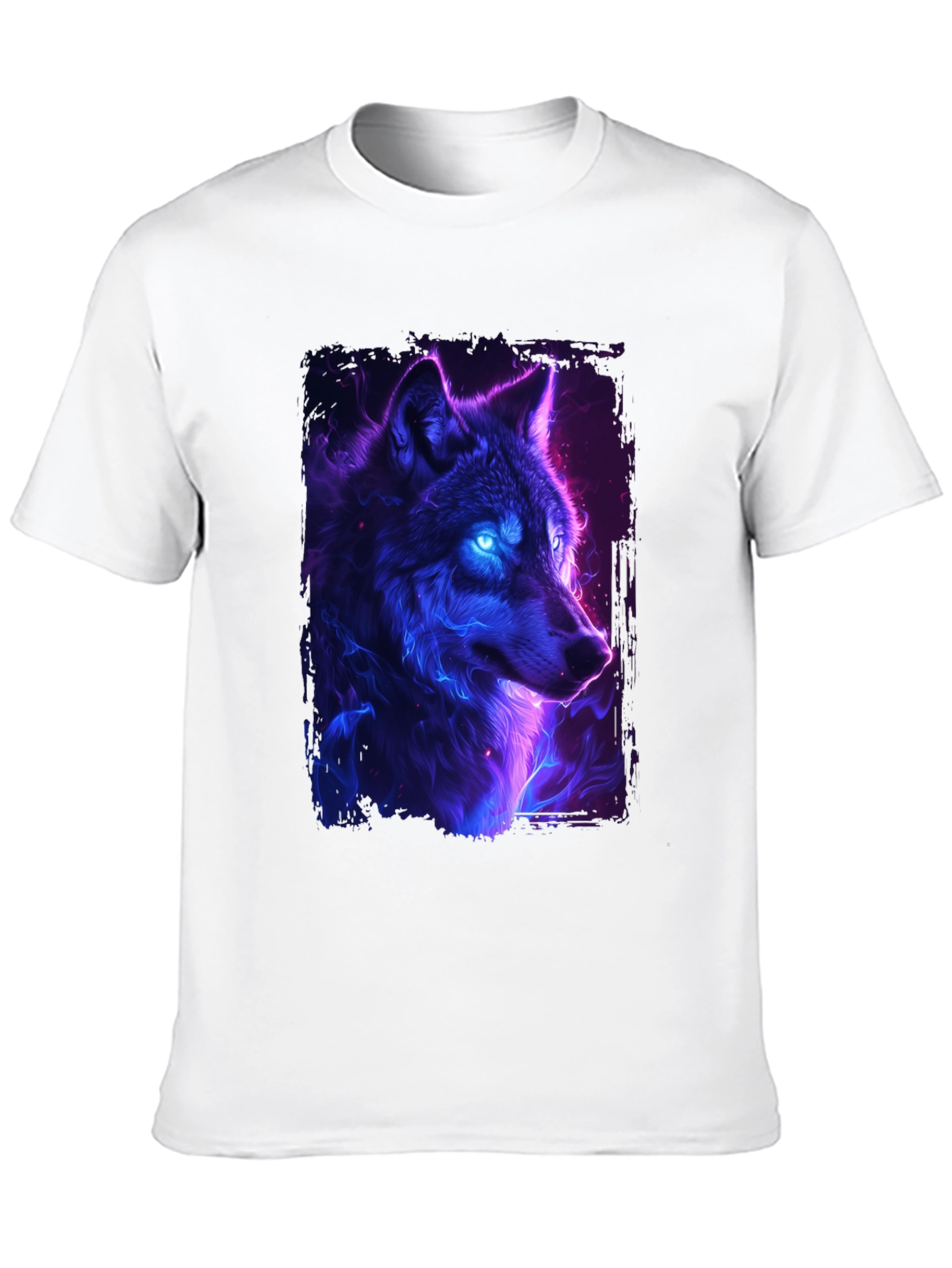 Black Neon Wolf Graphic Tee - Black T-Shirt view 10