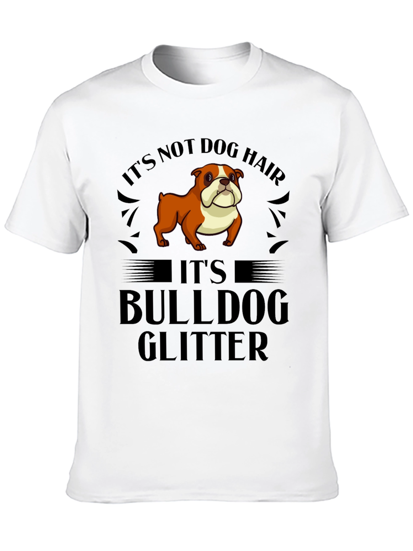 Black Bulldog Glitter T-Shirt - Funny Dog Lover Tee view 10