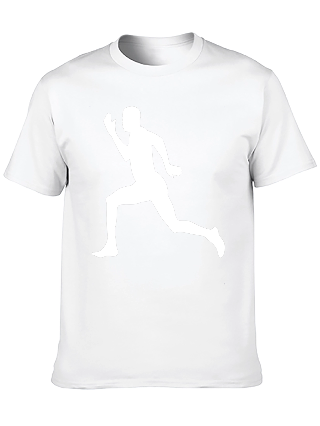 Black Men's Black T-Shirt with Running Man Graphic view 10