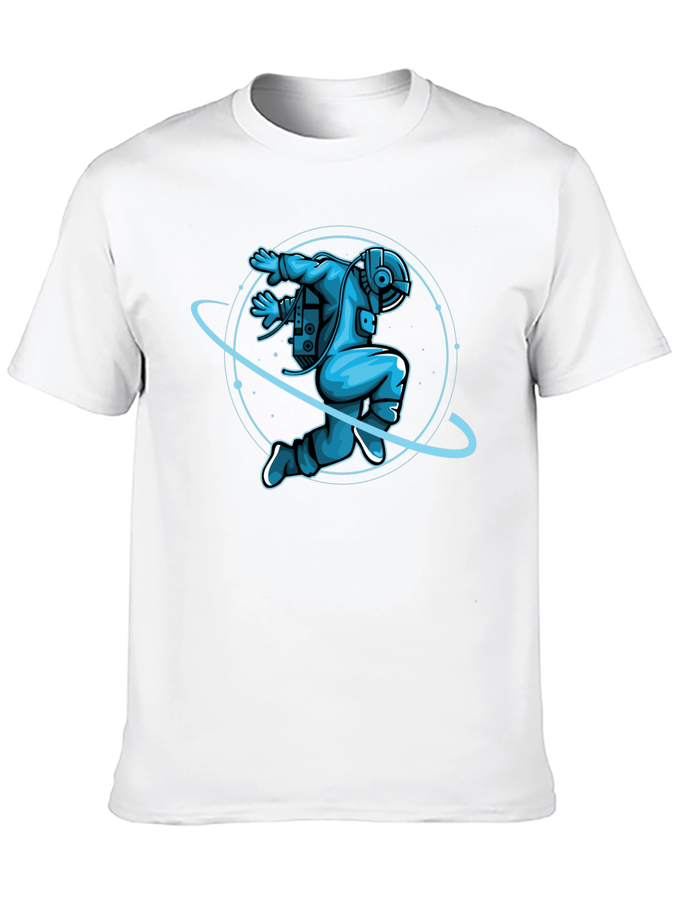 Black Astronaut Graphic T-Shirt - Black Crew Neck view 10