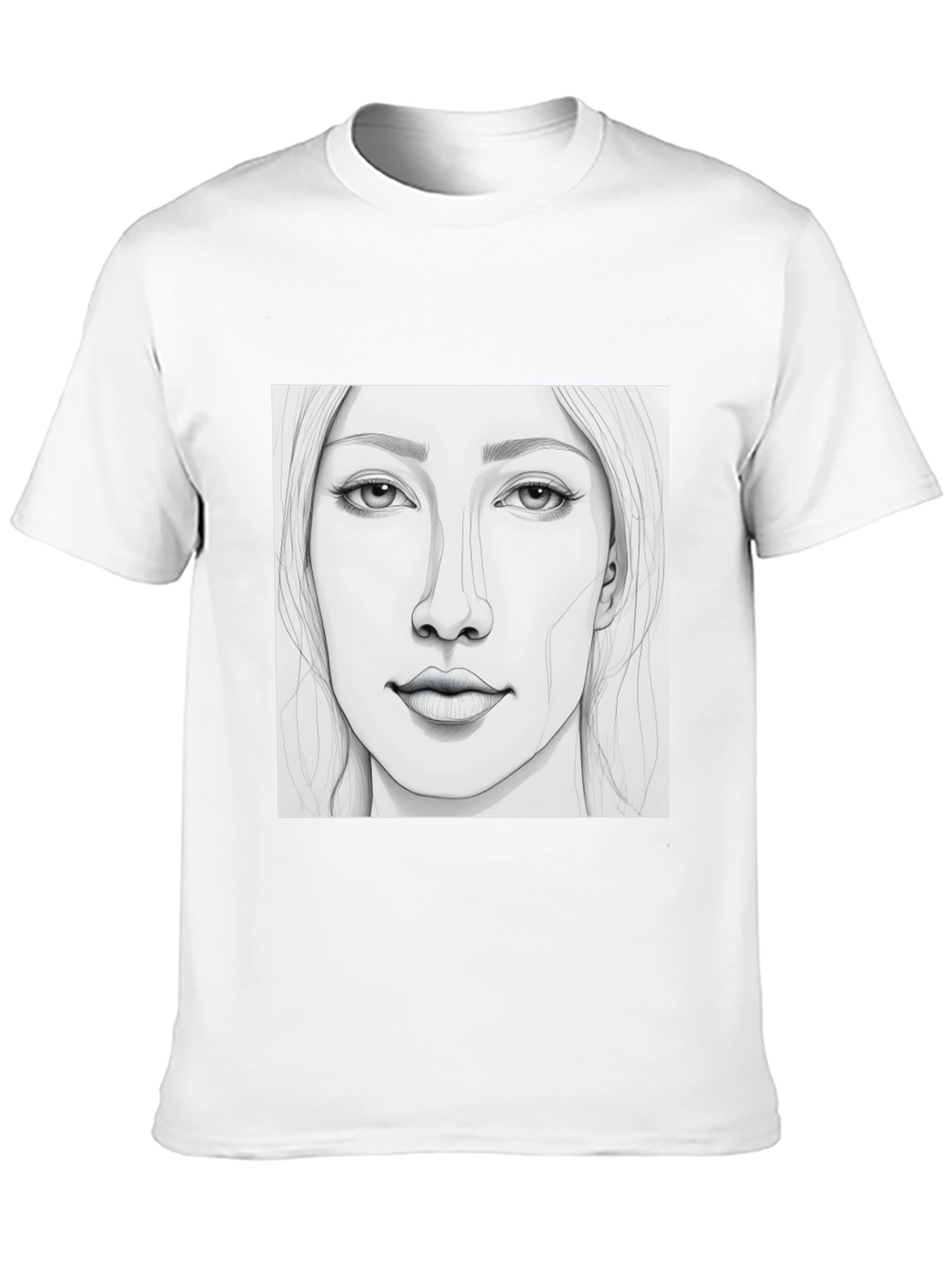 Black Sketch Portrait Black T-Shirt view 10