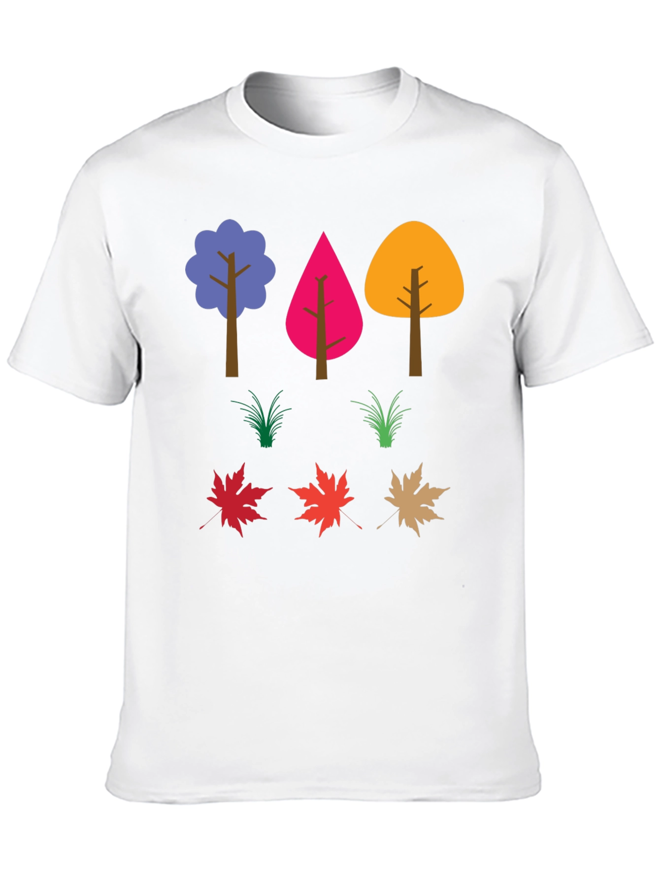 Black Colorful Nature Trees & Leaves Graphic Tee view 10