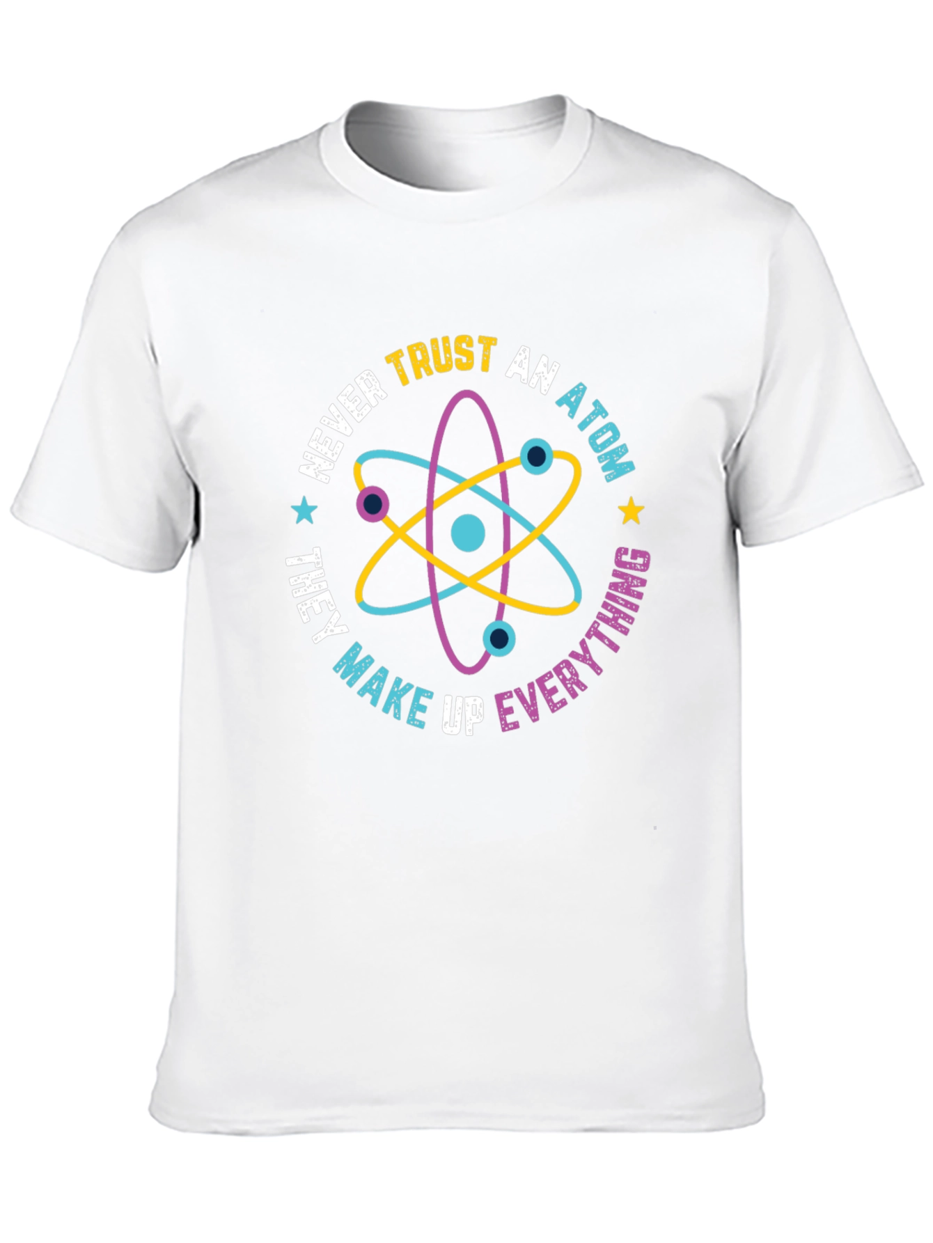 Black Trust No Atom Graphic Tee - Funny Science Shirt view 10