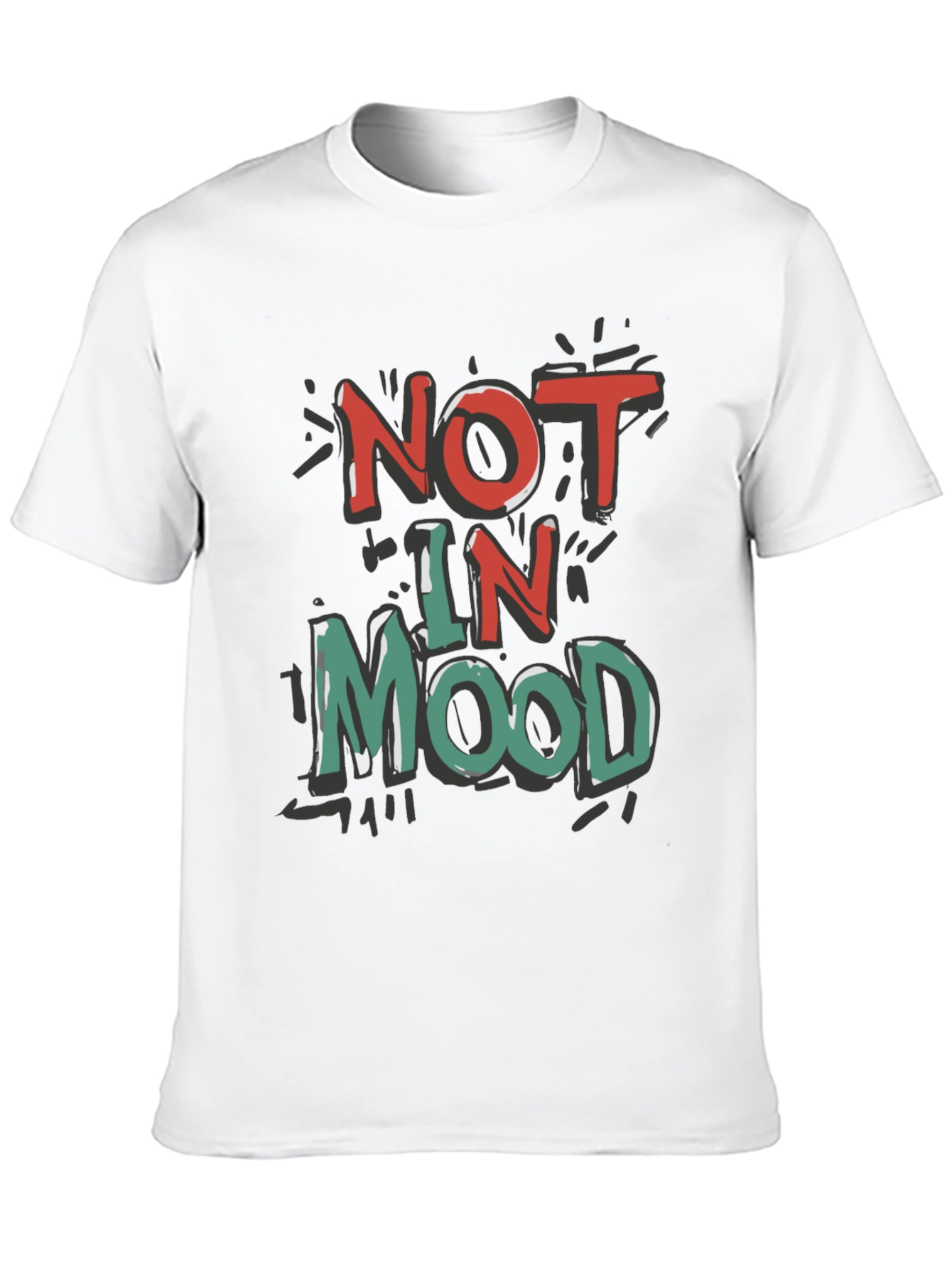 Black Not in Mood Graphic Tee - Unisex Casual T-Shirt view 10