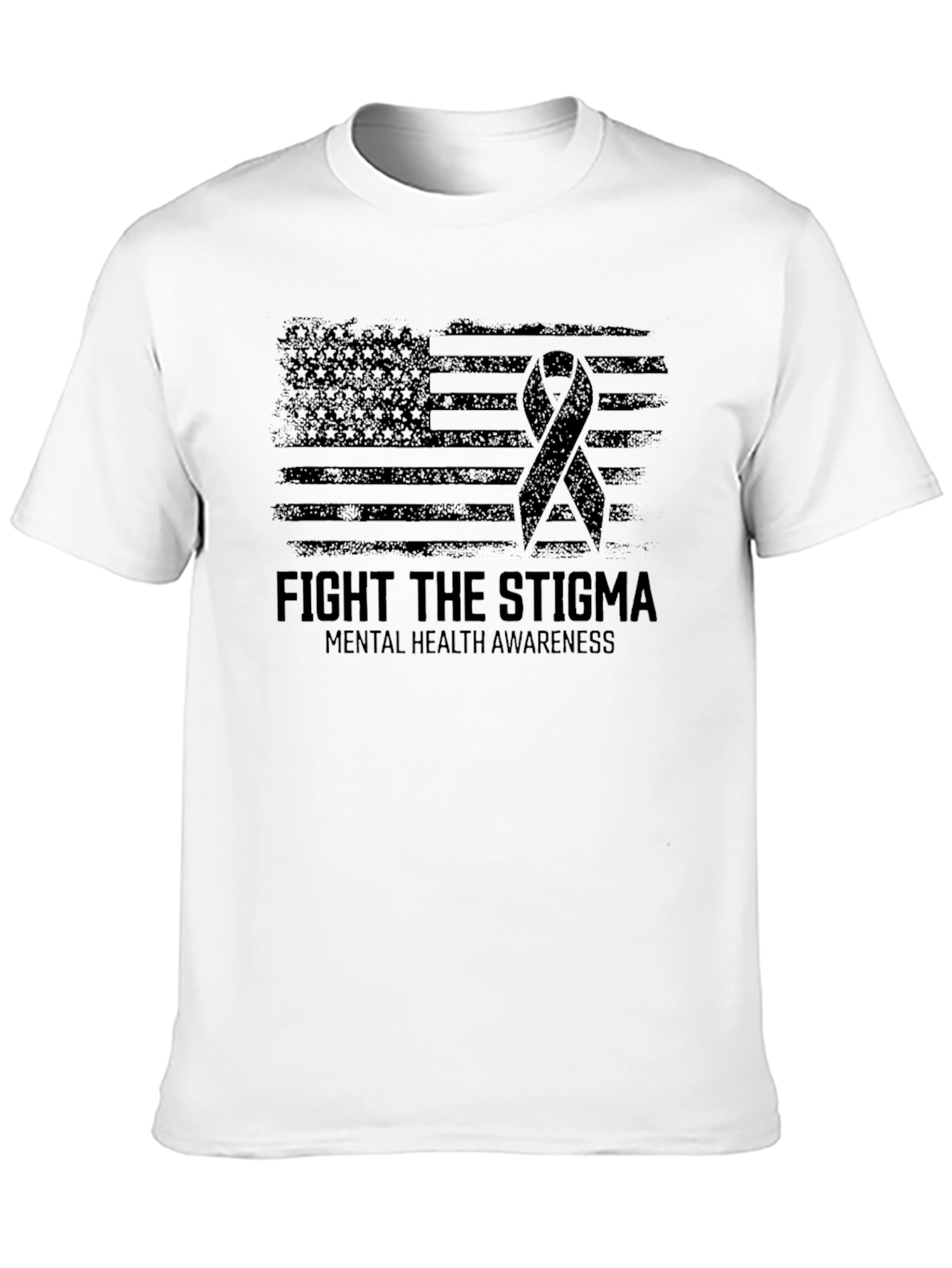 Black Fight the Stigma Mental Health Awareness T-Shirt view 10