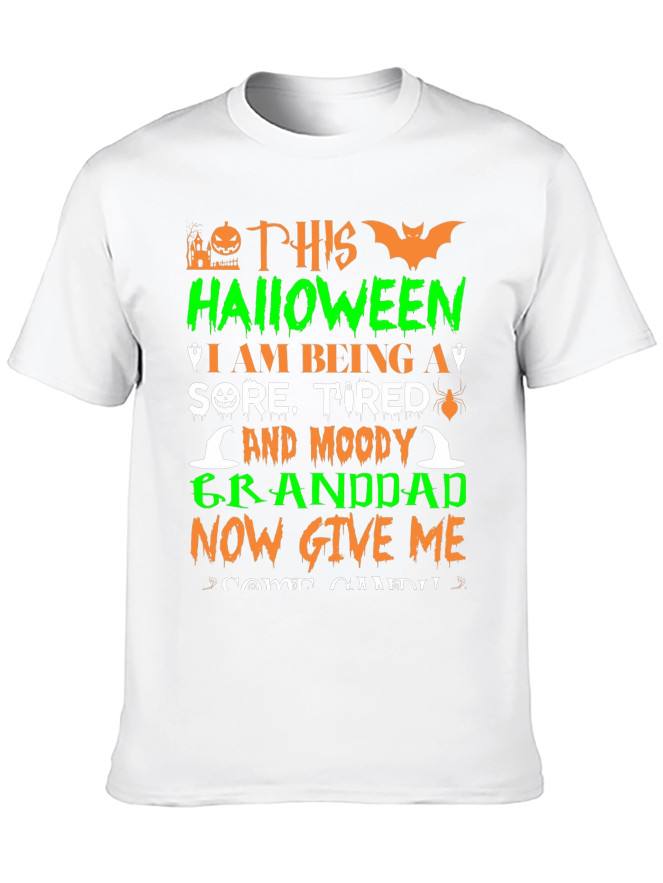 Black Funny Halloween Granddad T-Shirt view 10
