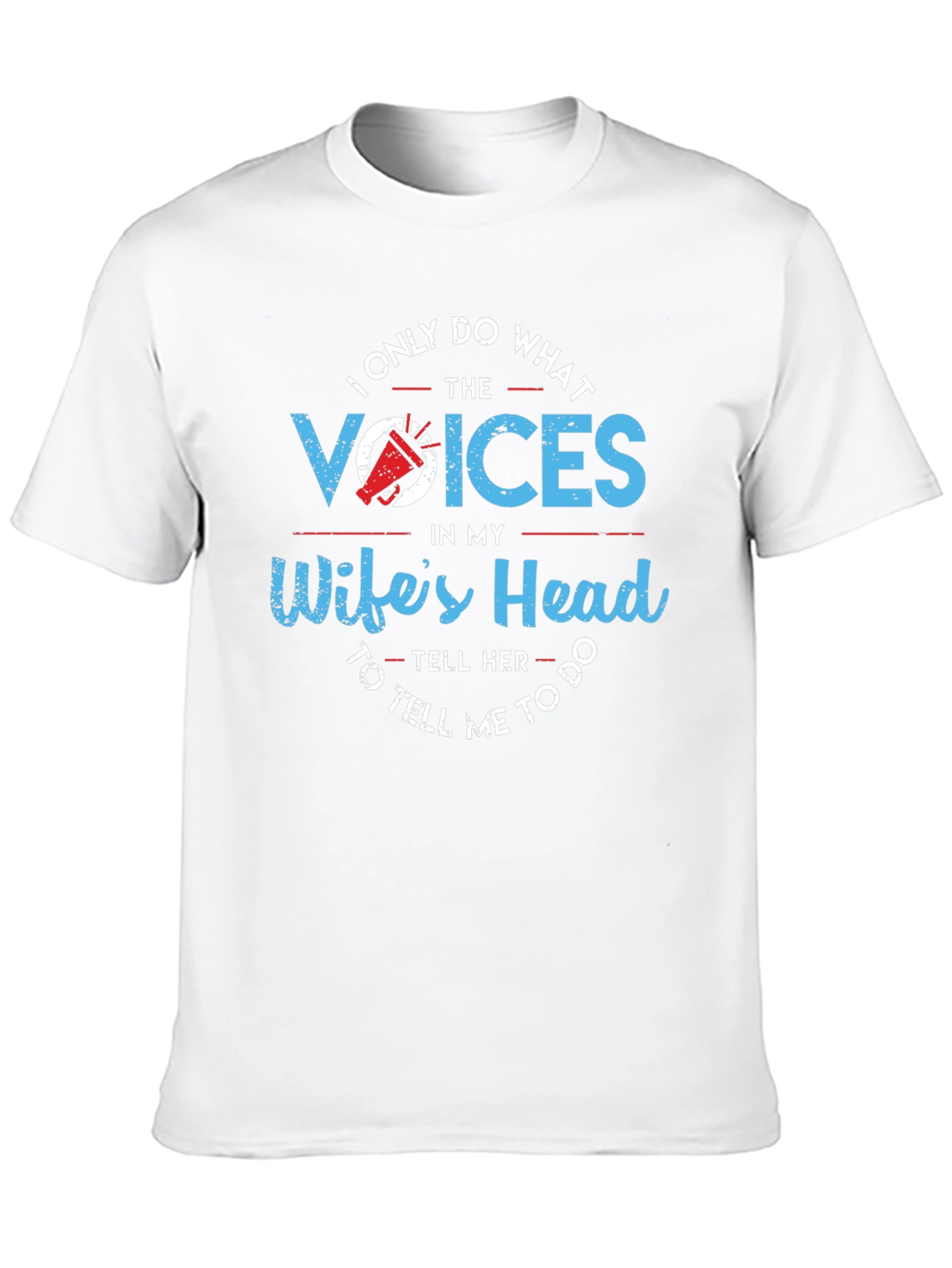 Black Humorous "Wife's Voices" Graphic T-Shirt view 10