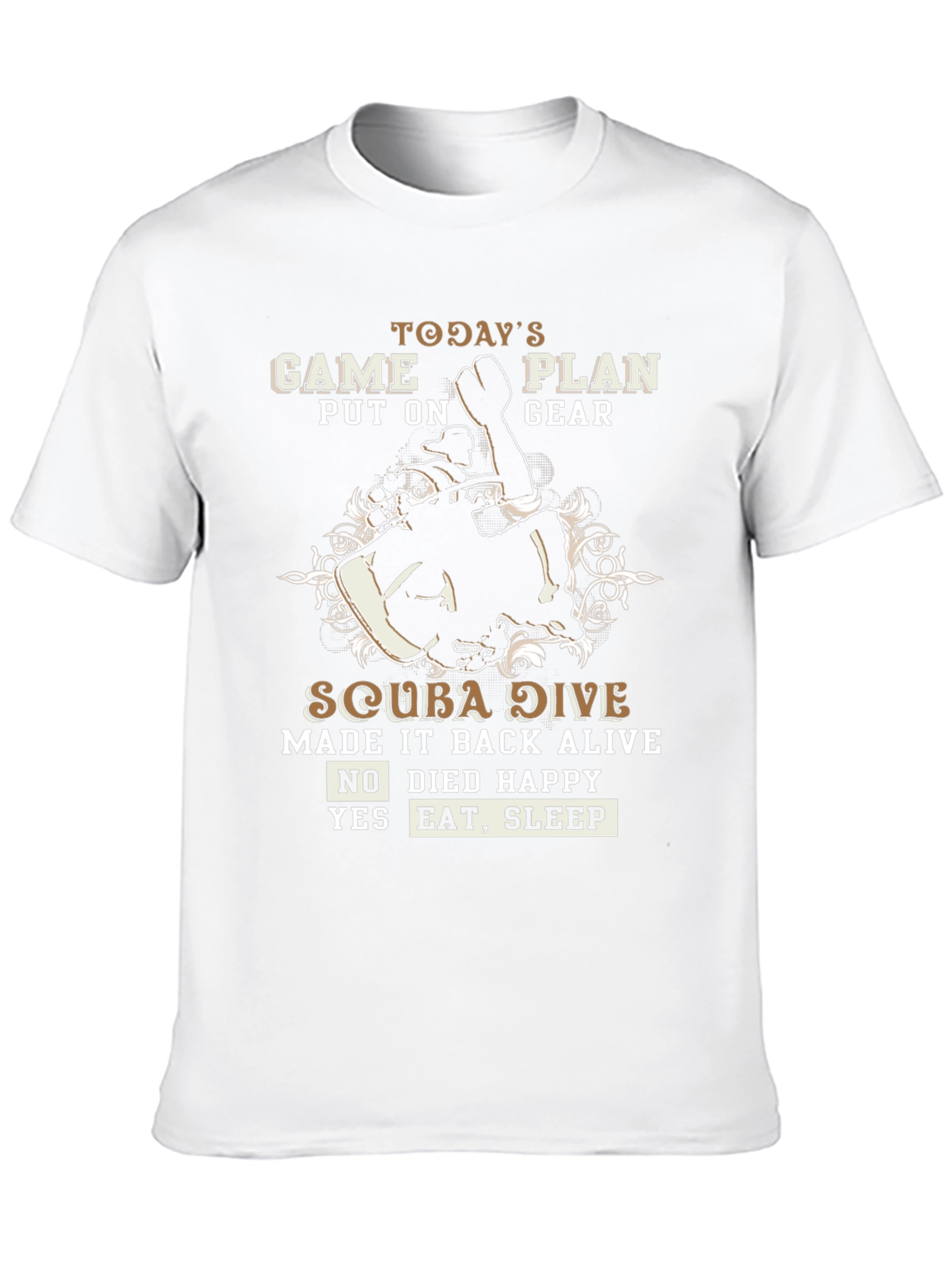 Black Scuba Diving T-Shirt - Today's Game Plan view 10