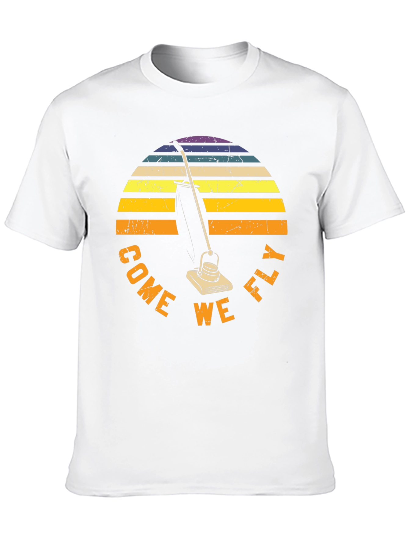 Black Come We Fly Vacuum T-Shirt Retro Sunset Tee view 10