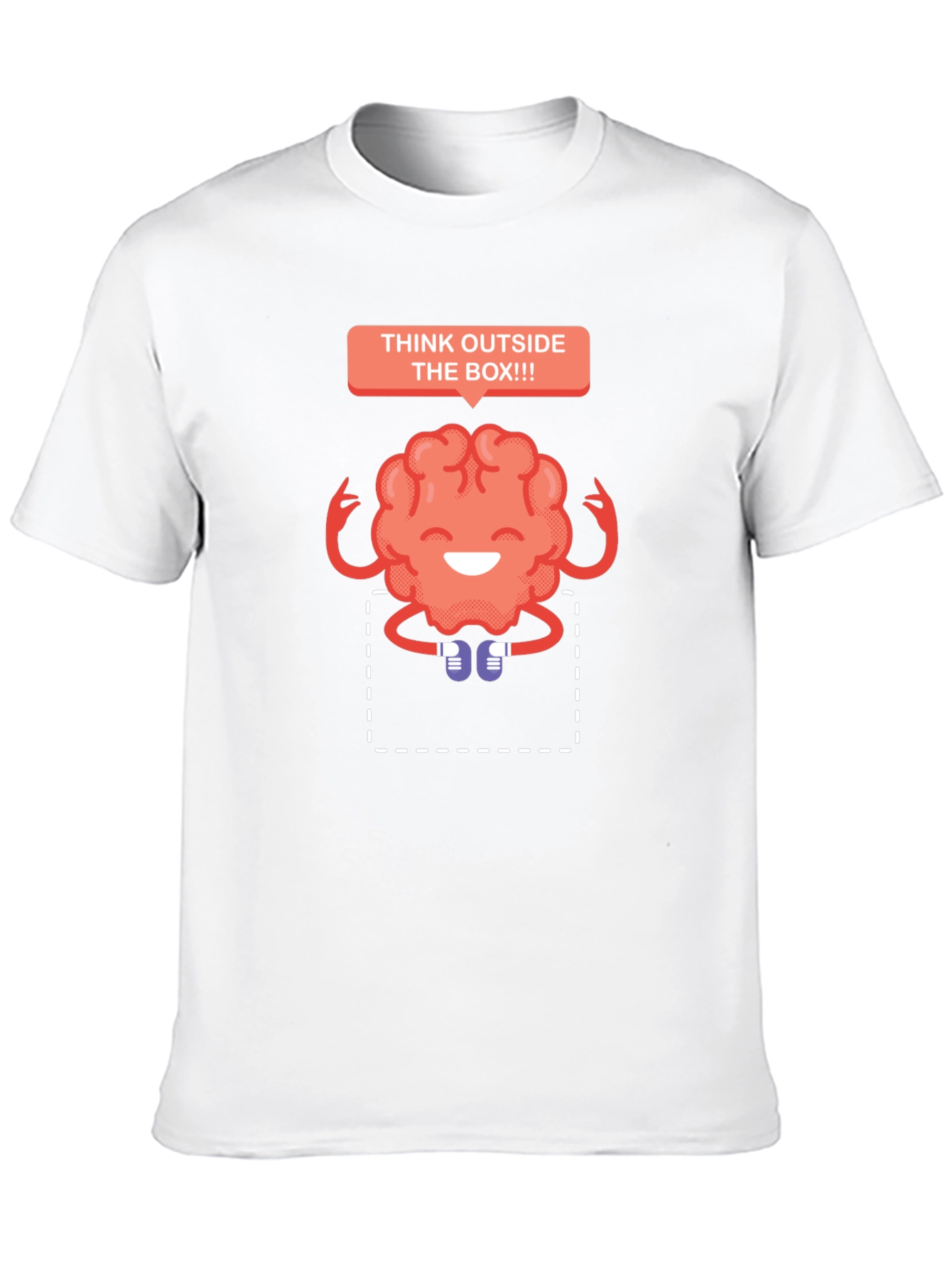 Black Think Outside the Box Brain Graphic T-Shirt view 10