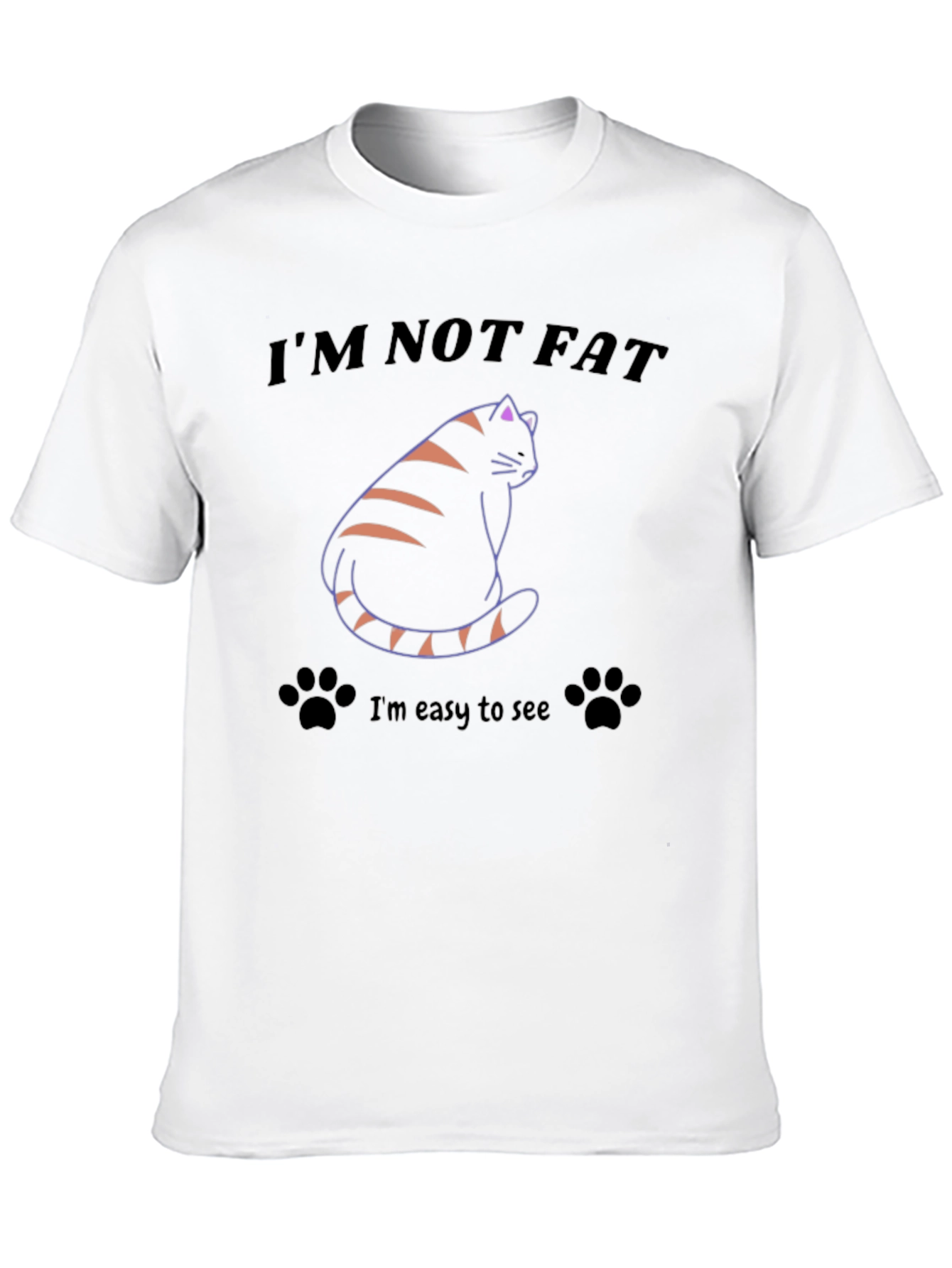 Black I'm Not Fat T-Shirt Funny Cat Tee view 10
