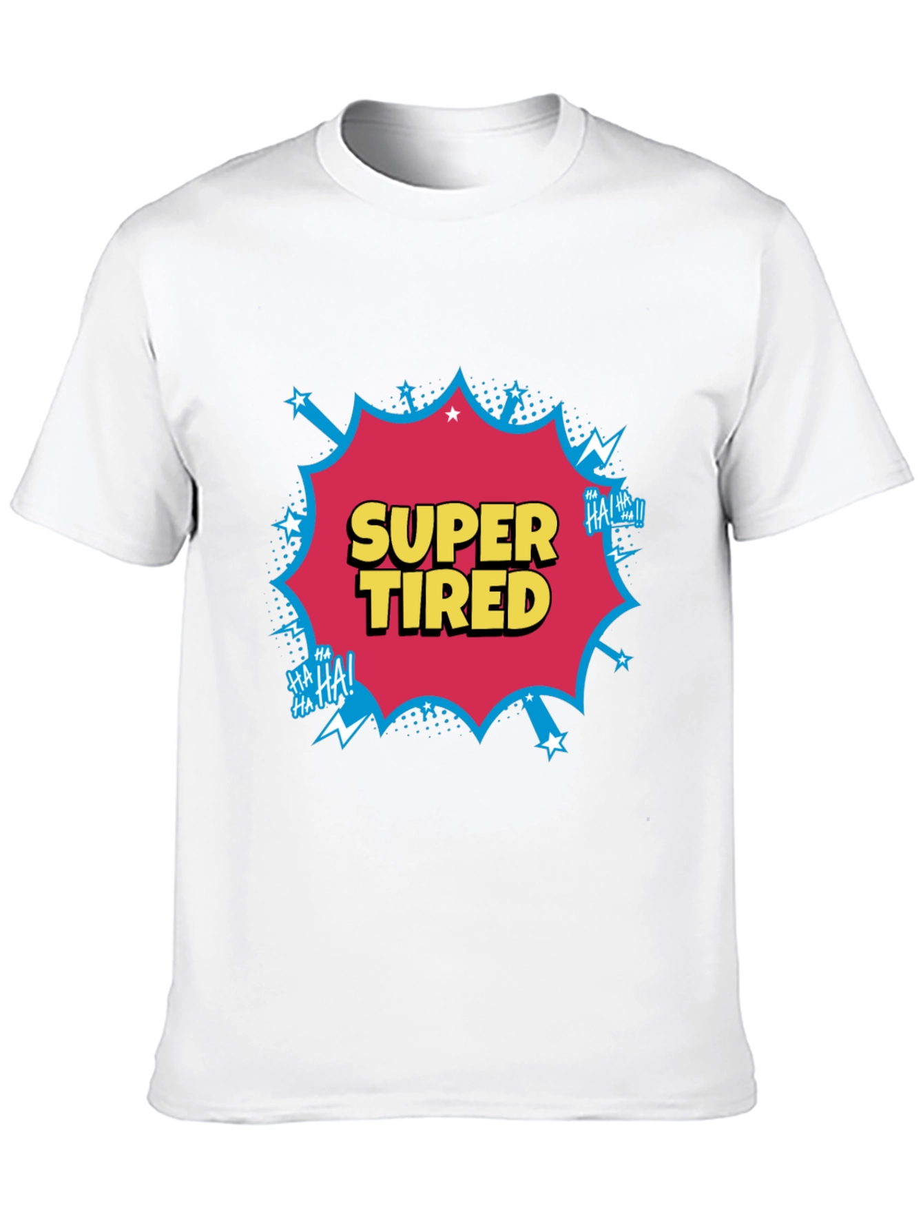 Black Super Tired Comic Graphic T-Shirt view 10