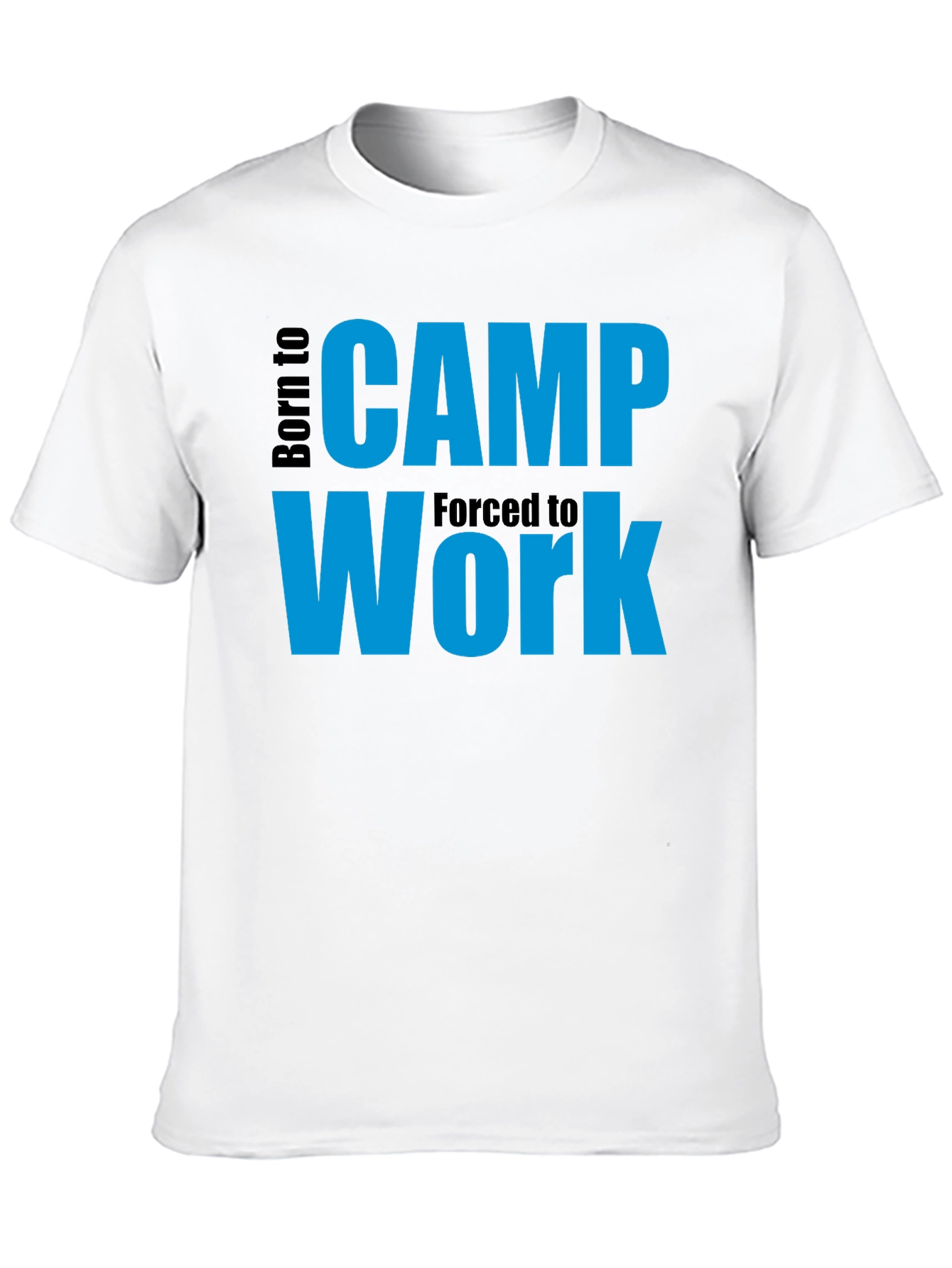 Black Born to Camp T-Shirt - Funny Outdoor Tee view 10