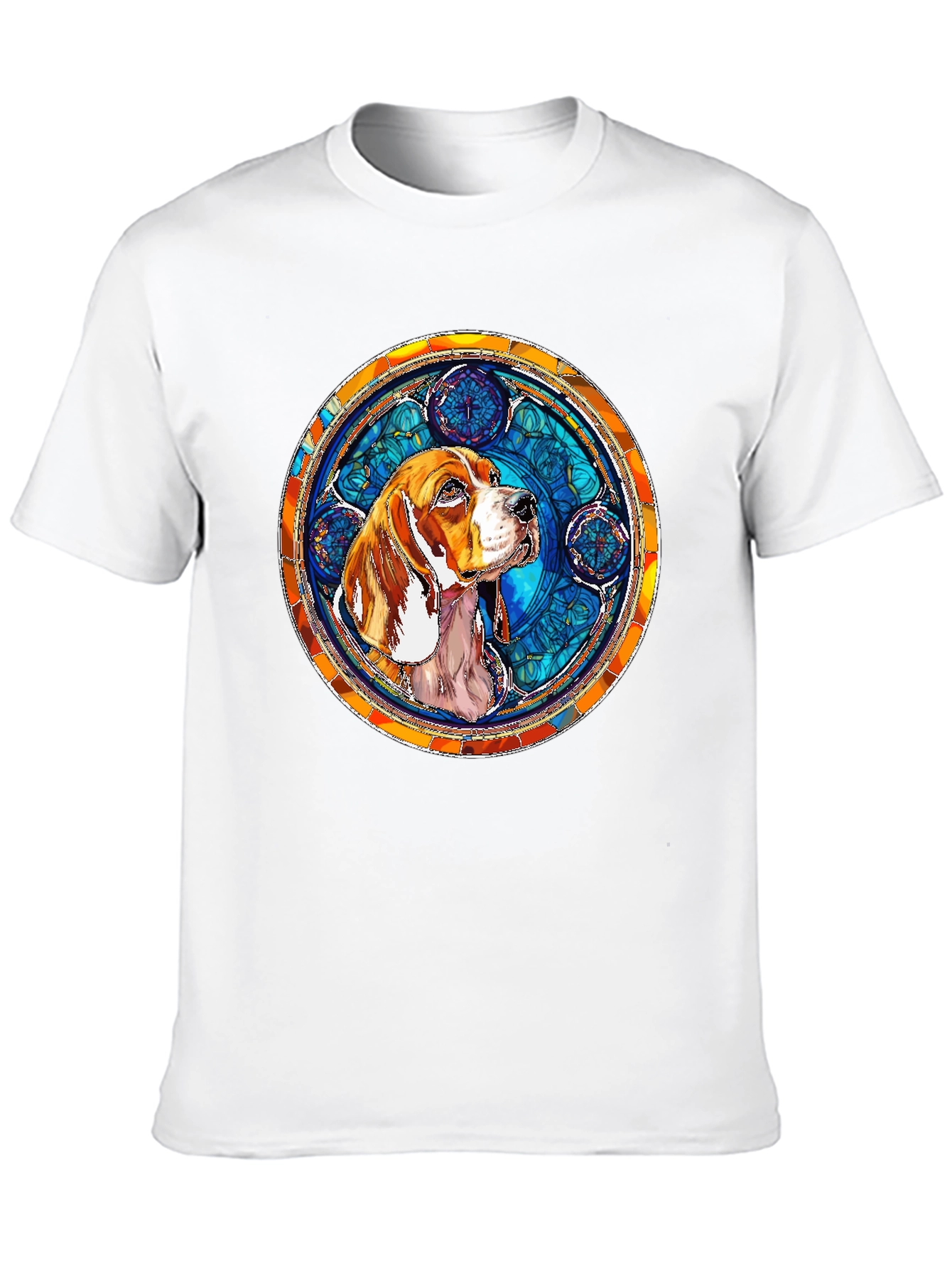 Black Dog Stained Glass Style Graphic Tee view 10