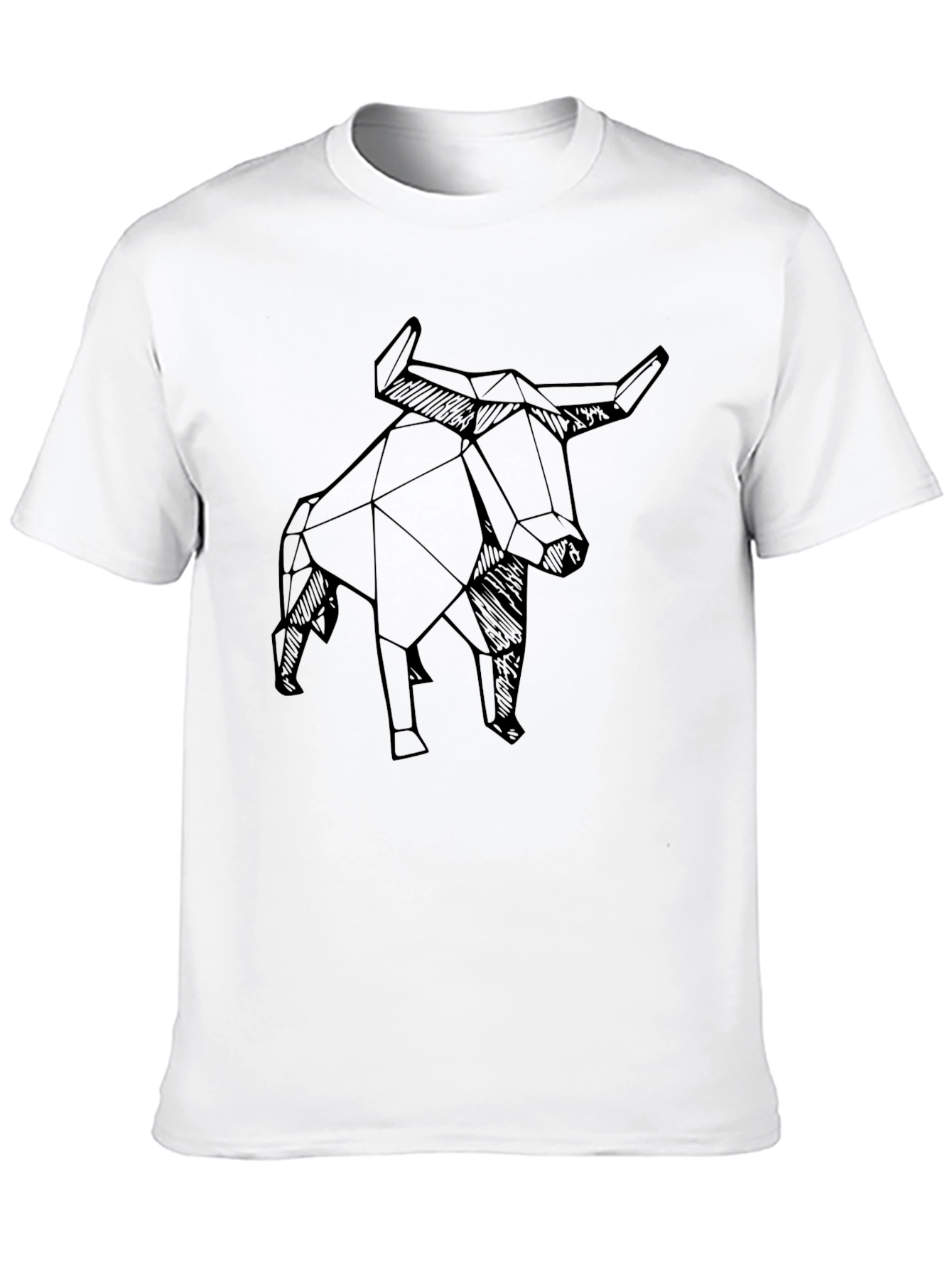 Black Geometric Bull T-Shirt - Modern Design view 10