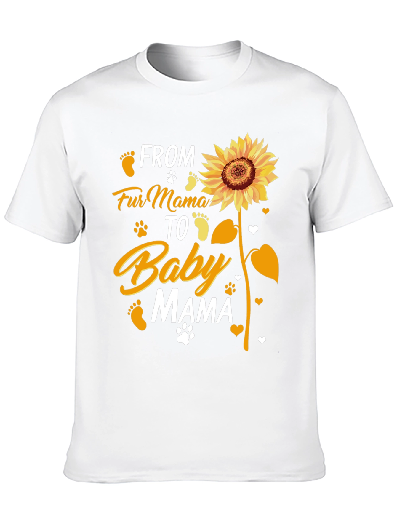 Black Fur Mama to Baby Mama Sunflower Graphic T-Shirt view 10