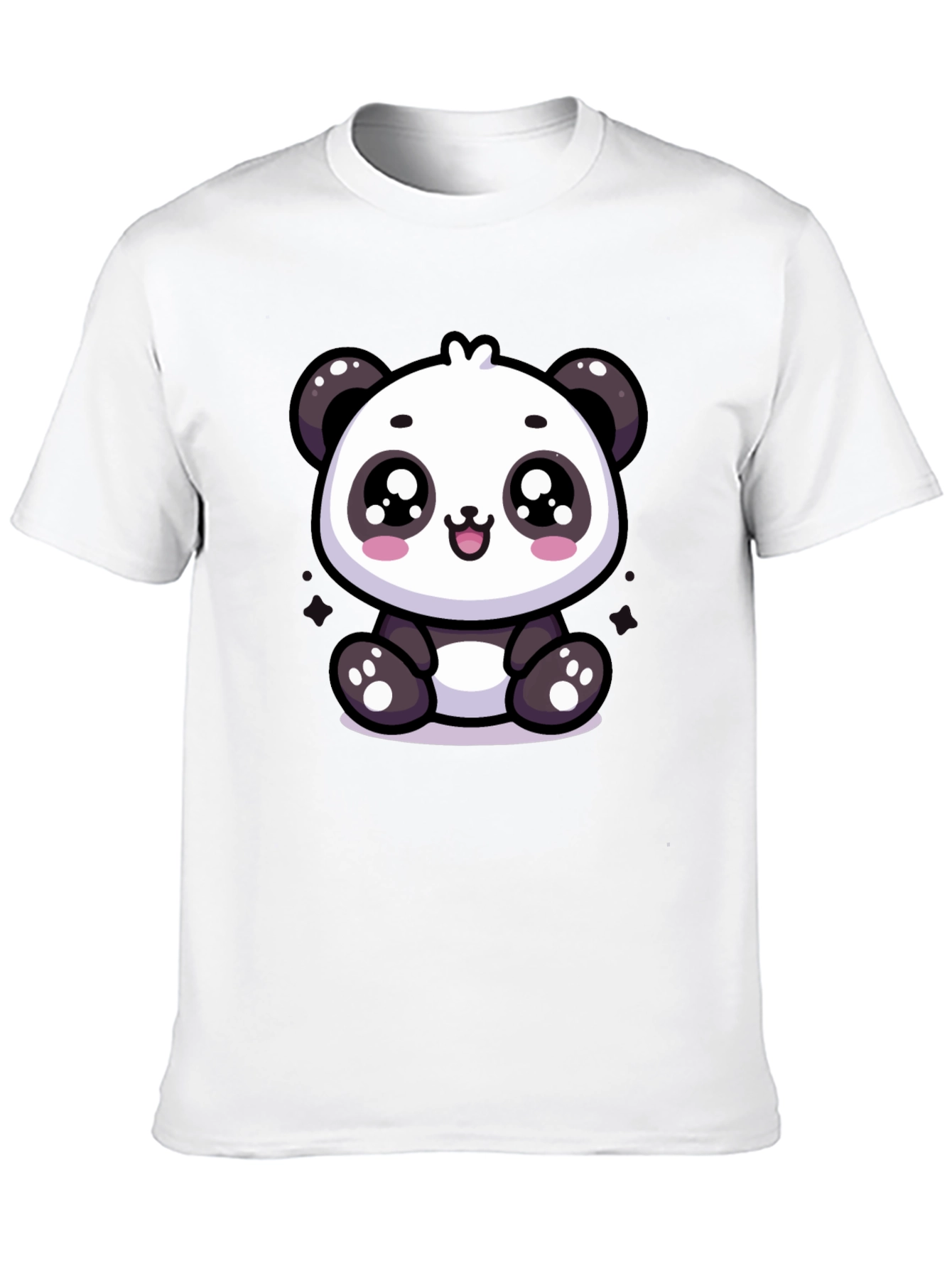 Black Cute Panda Graphic Tee - Soft Cotton Blend view 10