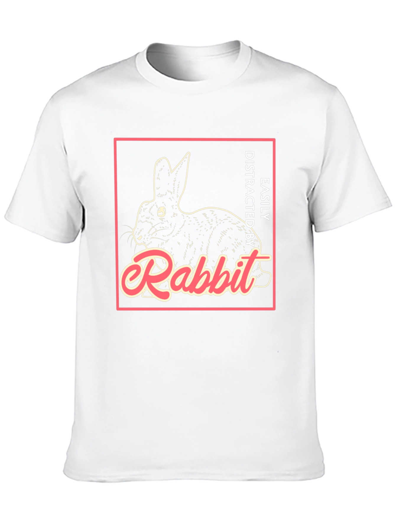 Black Easily Distracted by Rabbit T-Shirt view 10