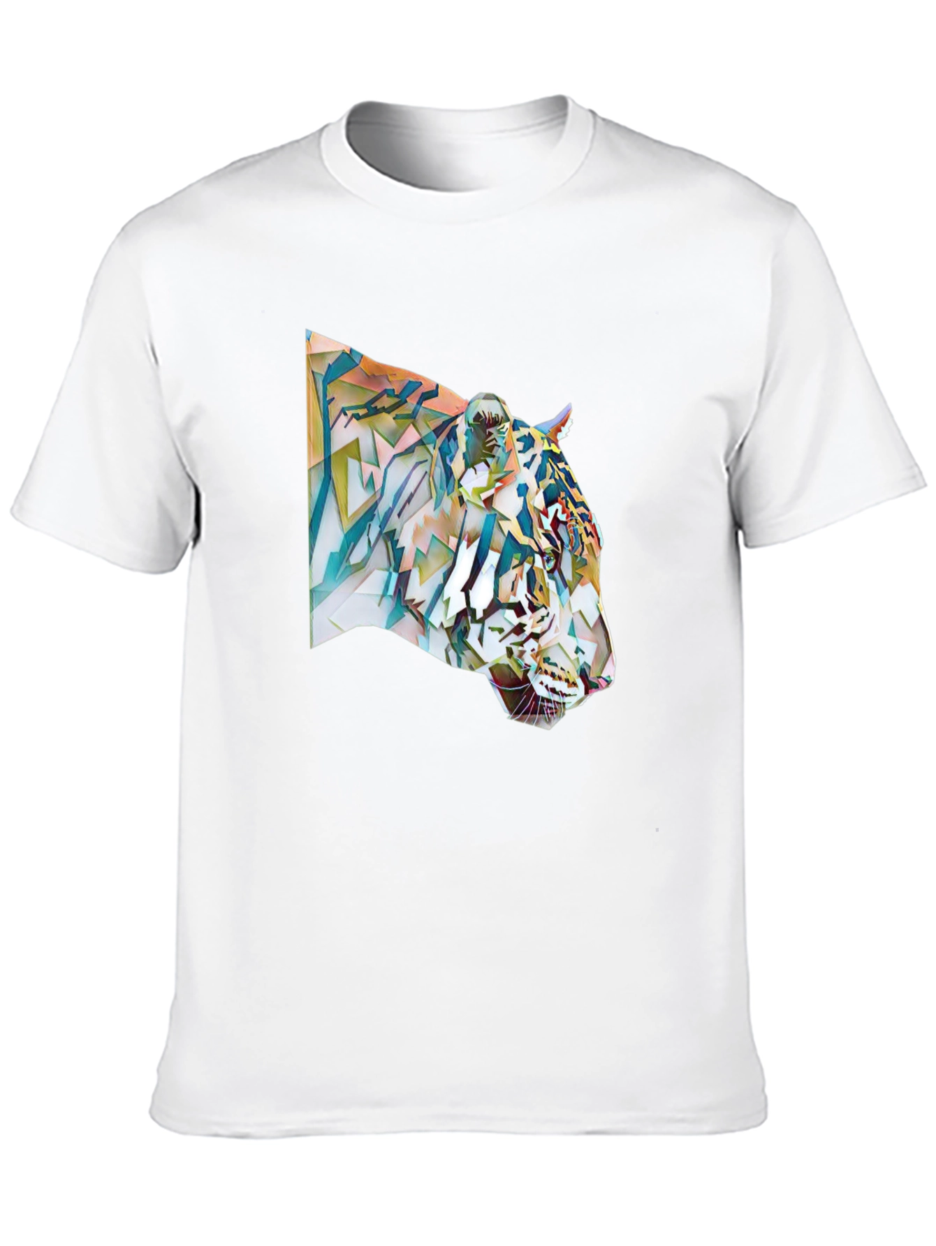 Black Abstract Tiger Graphic Tee - Cool Men's T-Shirt view 10