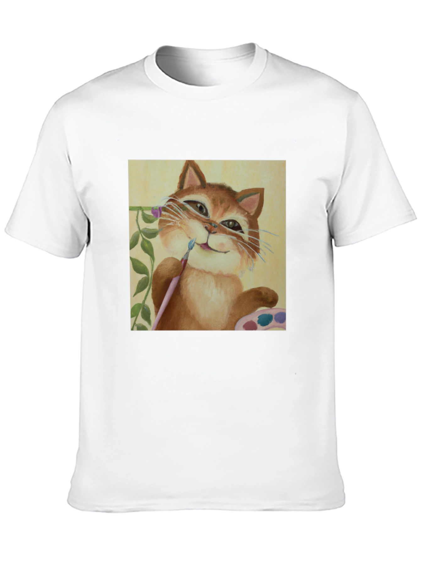 Cat Artist T-Shirt - Whimsical Painter Tee - 10
